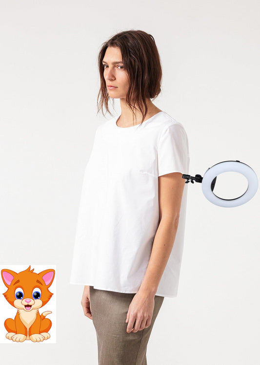 Pleat Back Blouse in White