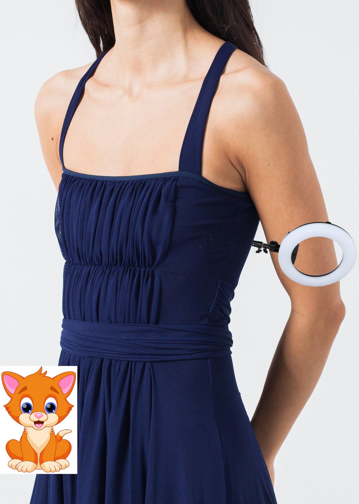 Ruched Party Dress in Navy