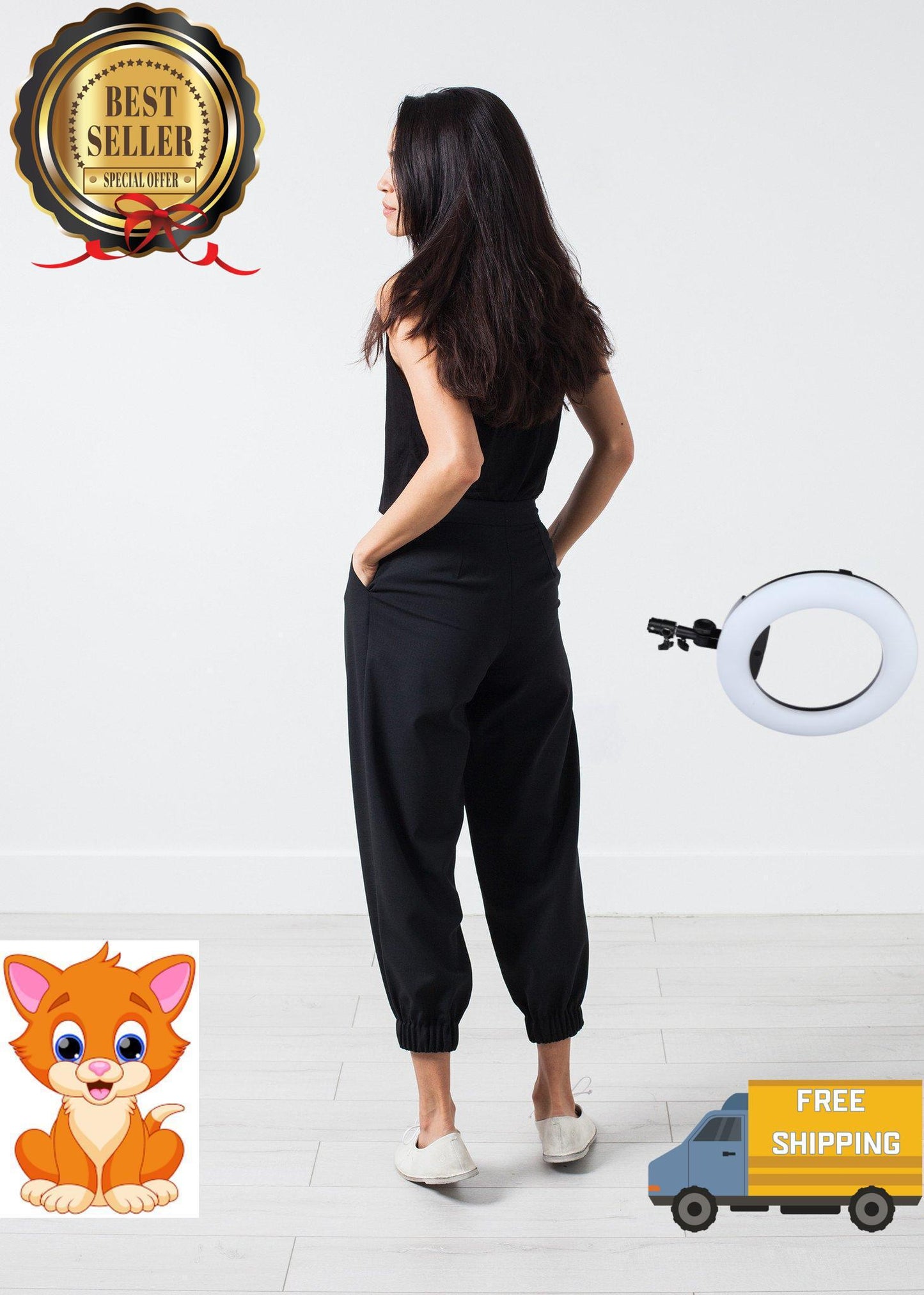 Fancy Wool Pant in Black