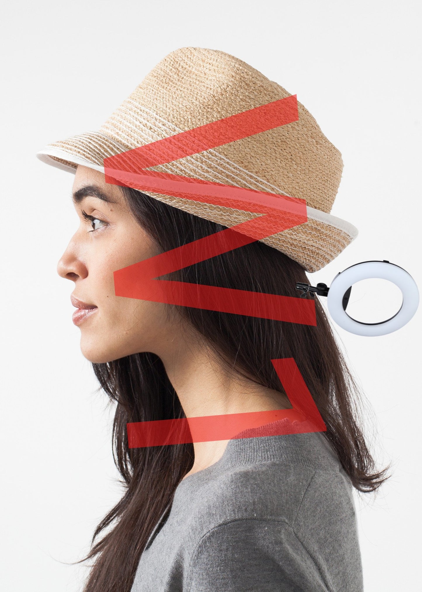 Washboard Hat in Straw/White