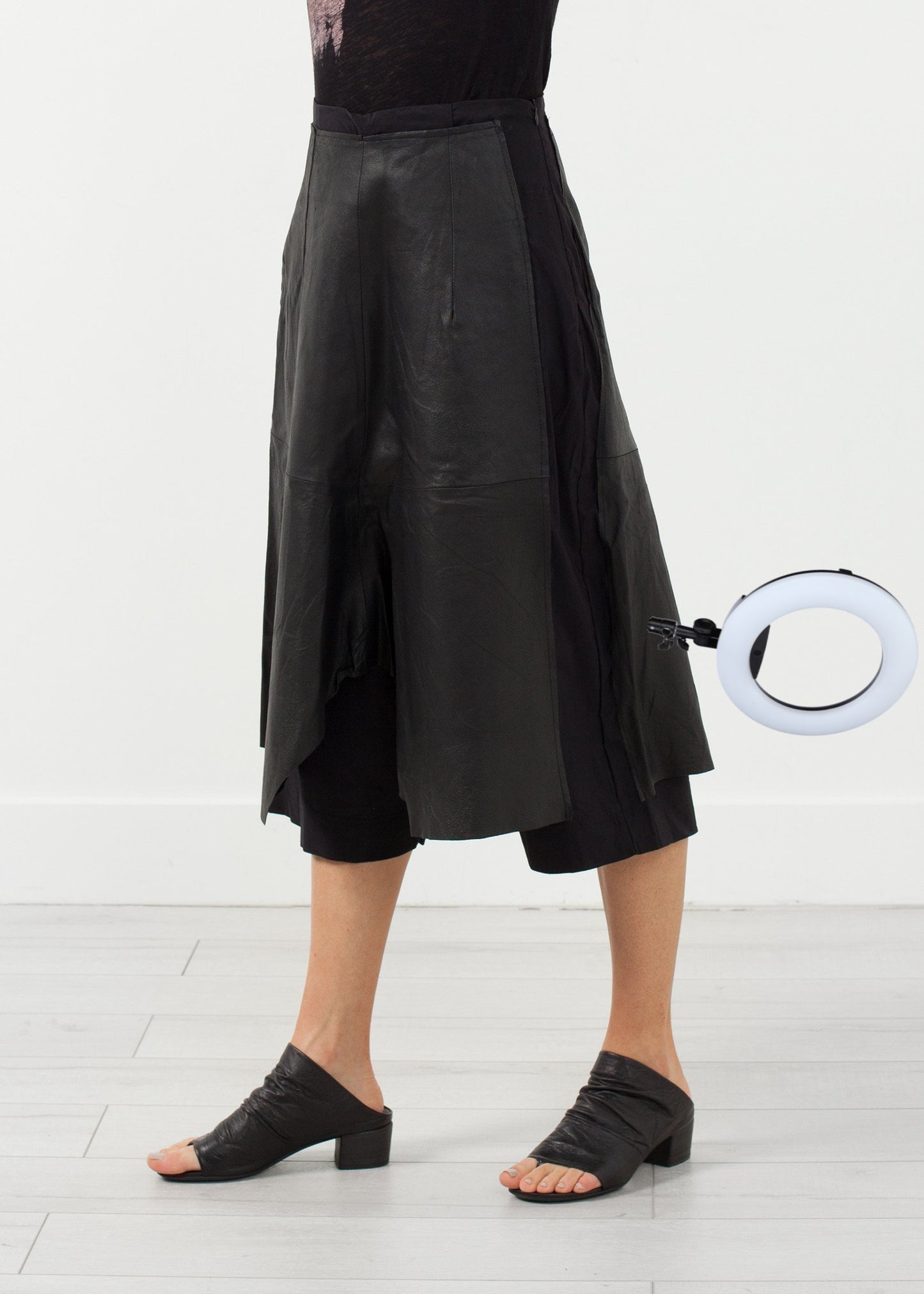 Leather Drop Crotch Pants