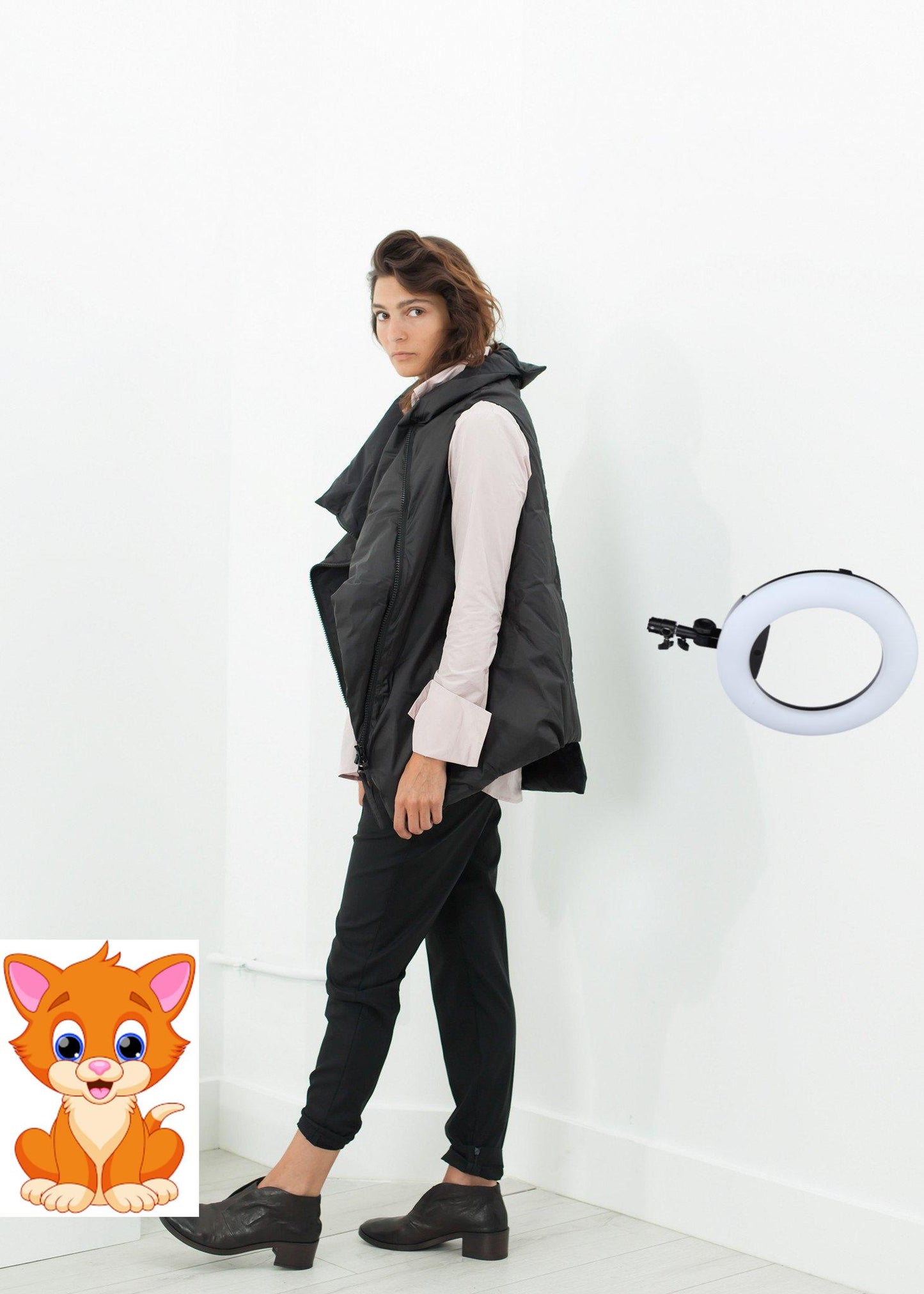 Pointed Collar Blouse in Rose