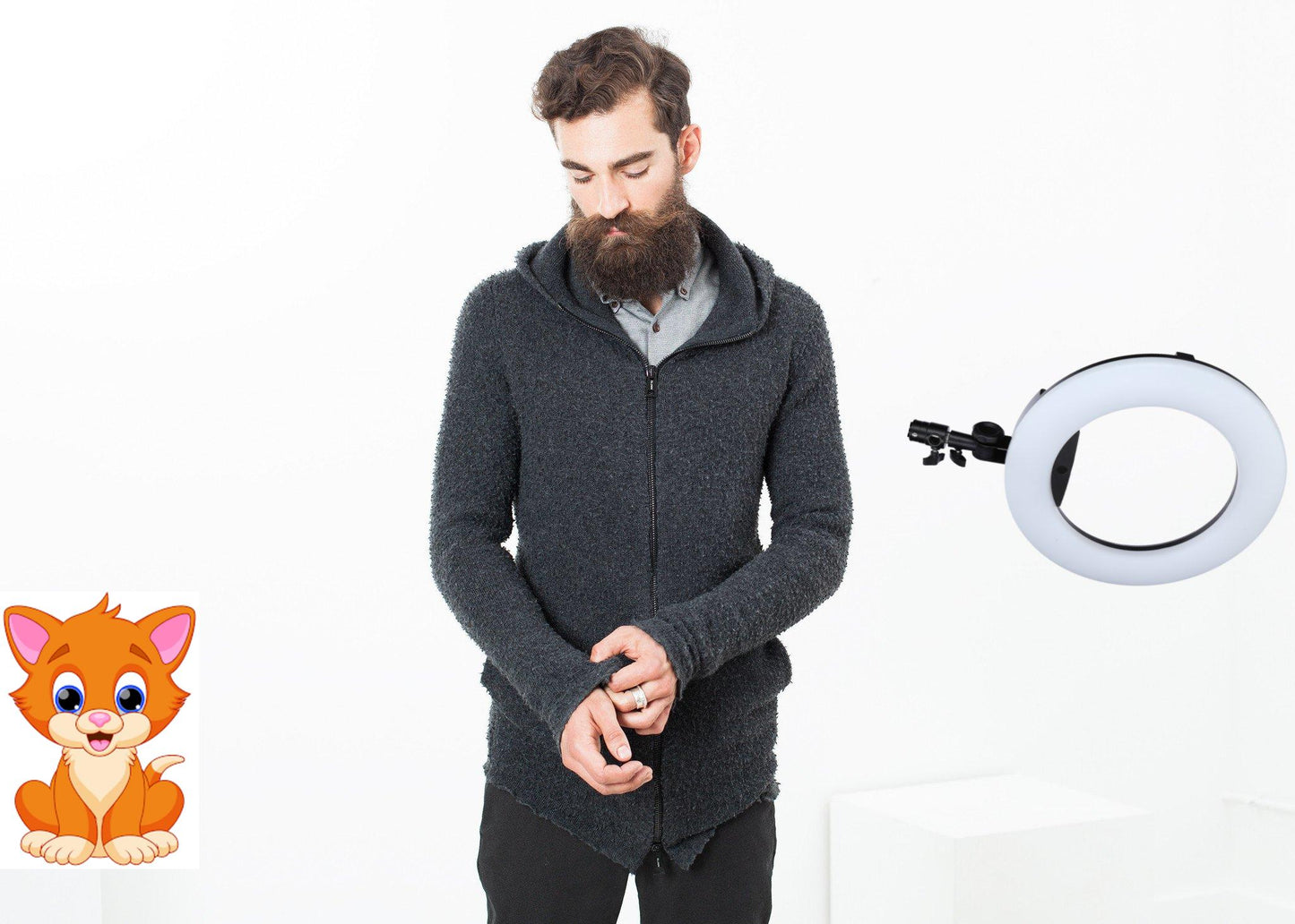 Pill Zip Sweater in Anthracite