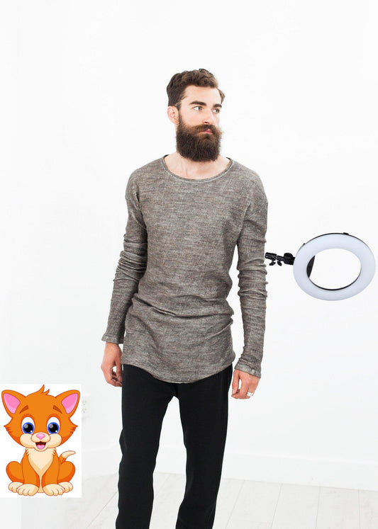Extra Long Sleeve Sweater in Cavern