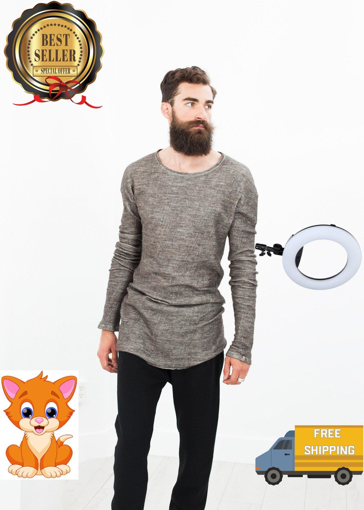 Extra Long Sleeve Sweater in Cavern