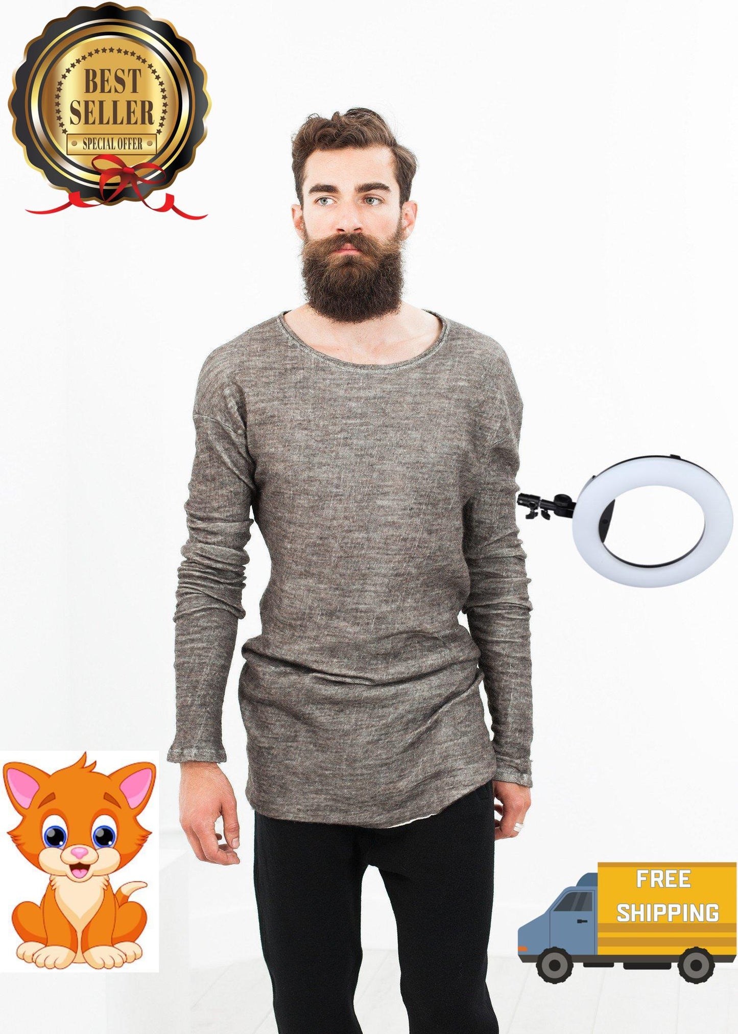 Extra Long Sleeve Sweater in Cavern