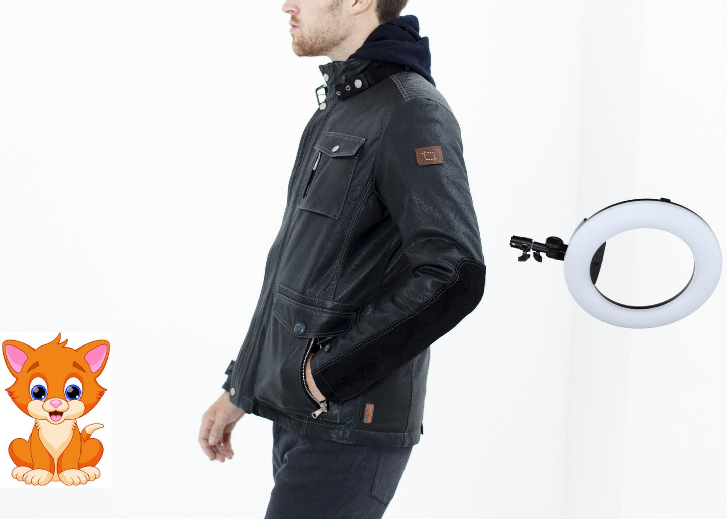 Prince Leather Field Jacket in Meteor