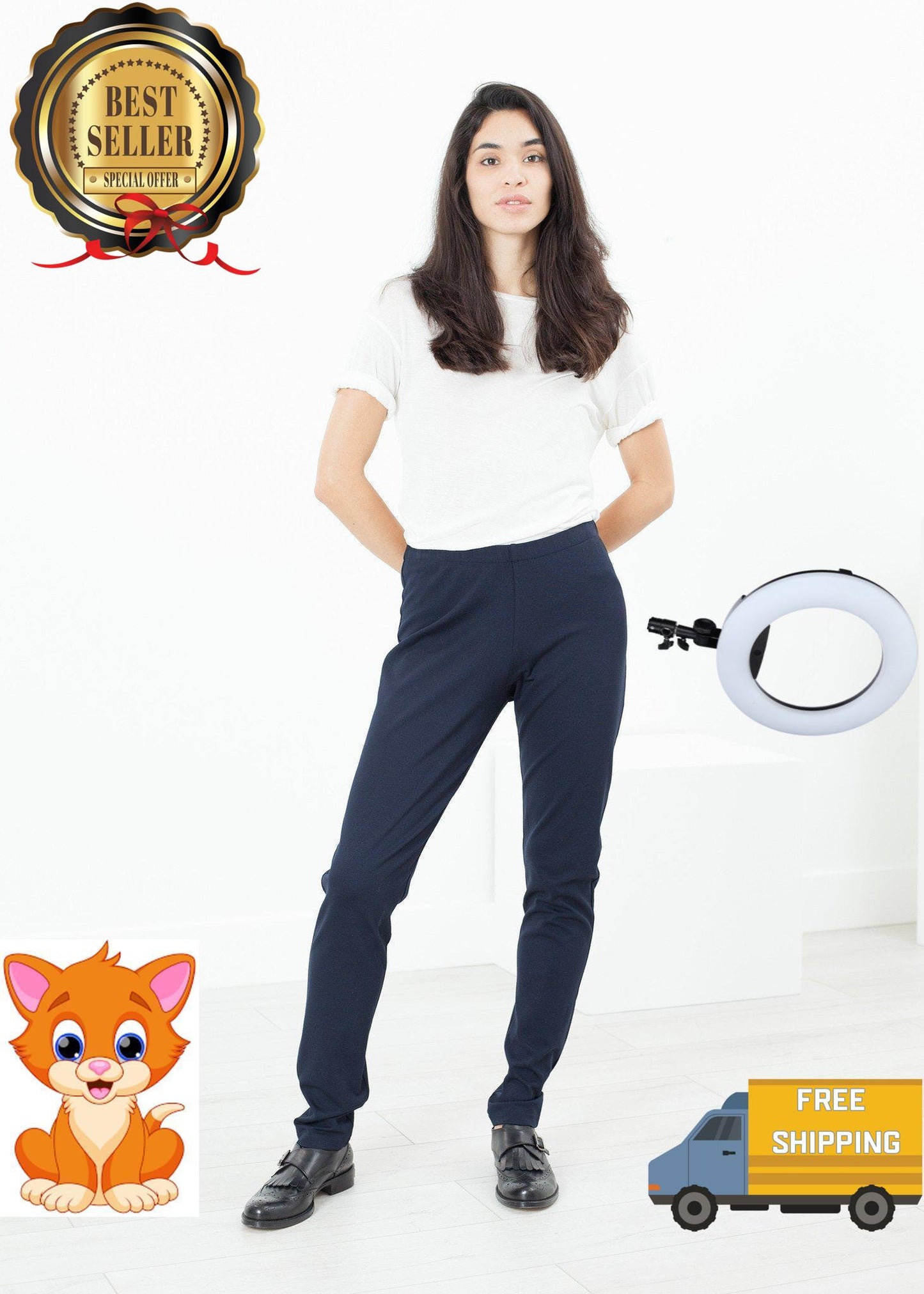 Easy Slim Pant in Navy