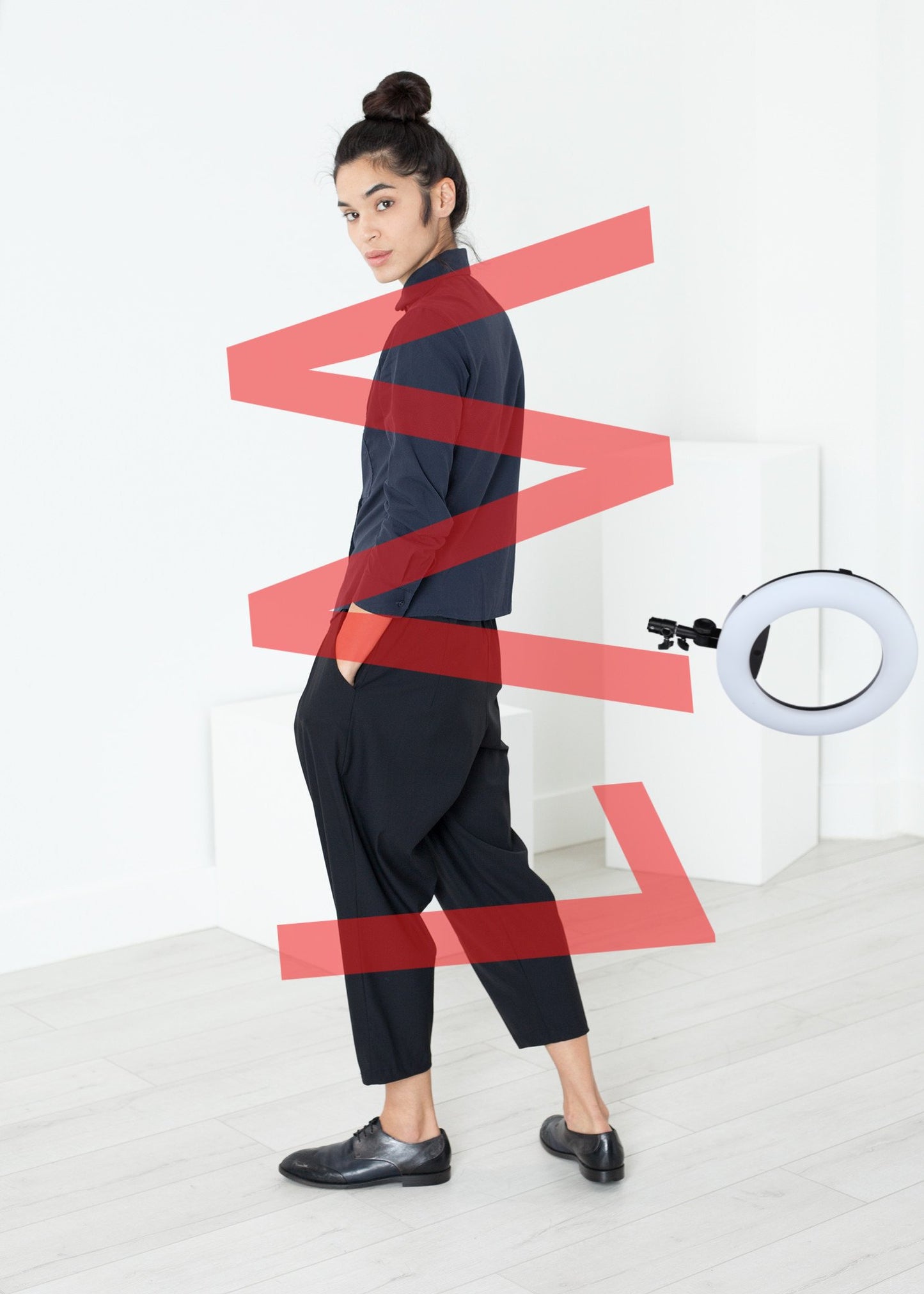 Wrinkled Tux Shirt in Navy