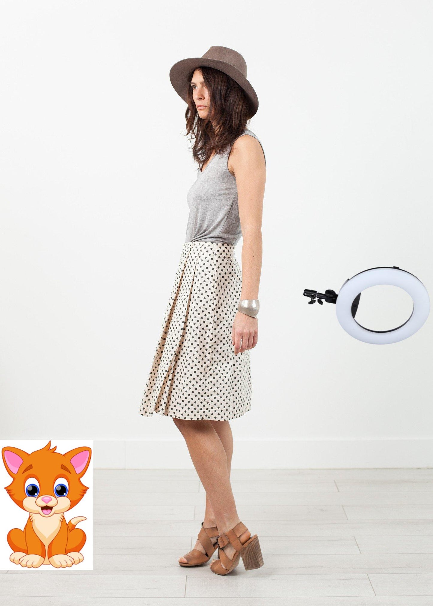 Pleated Skirt in Glitter Dots