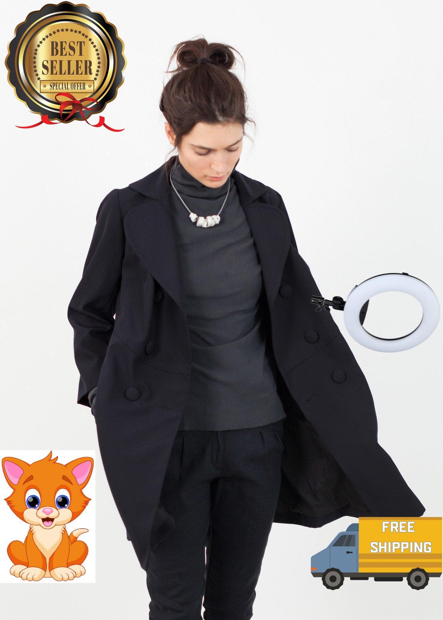Day Coat in Navy
