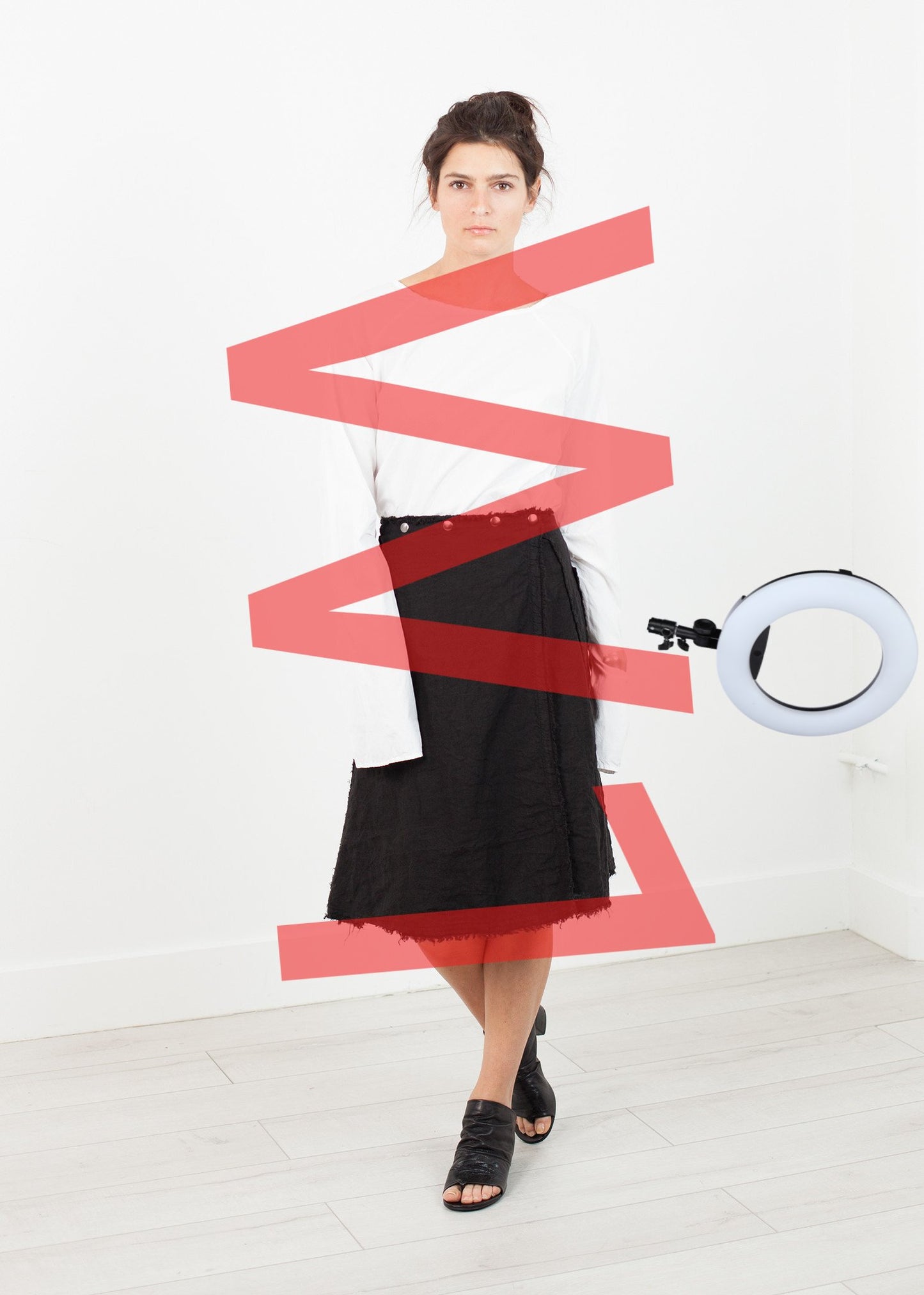 Wrap Snap Skirt in Black