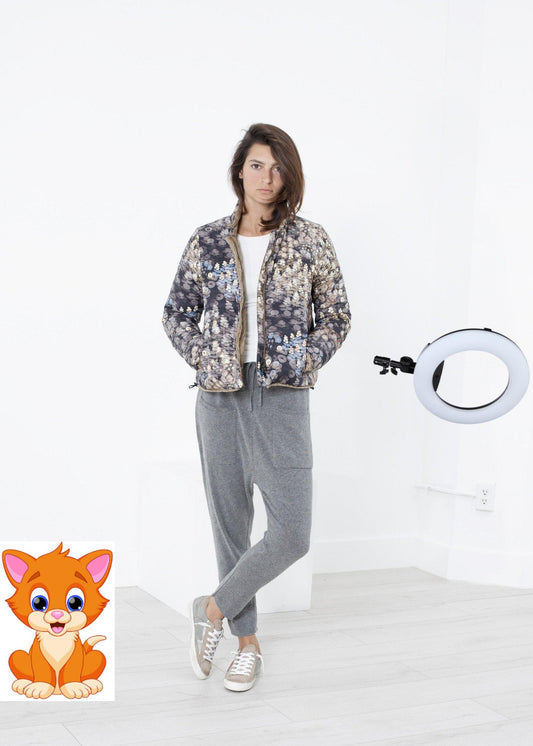 Deione Coat in Graphite Floral