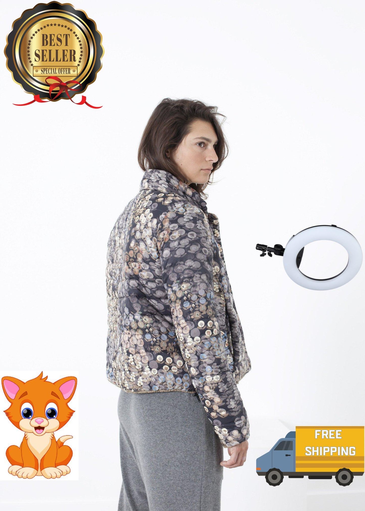Deione Coat in Graphite Floral
