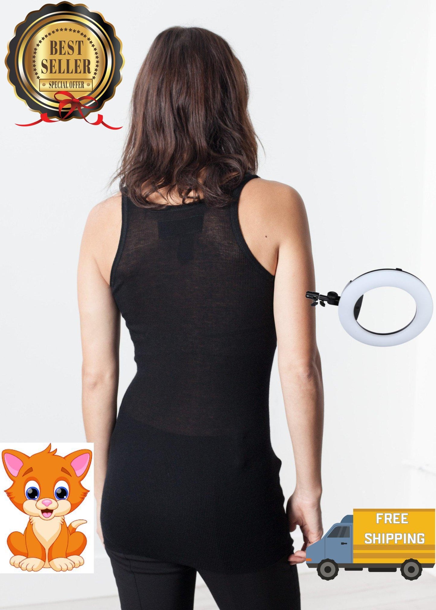 Easy Ribbed Tank in Black