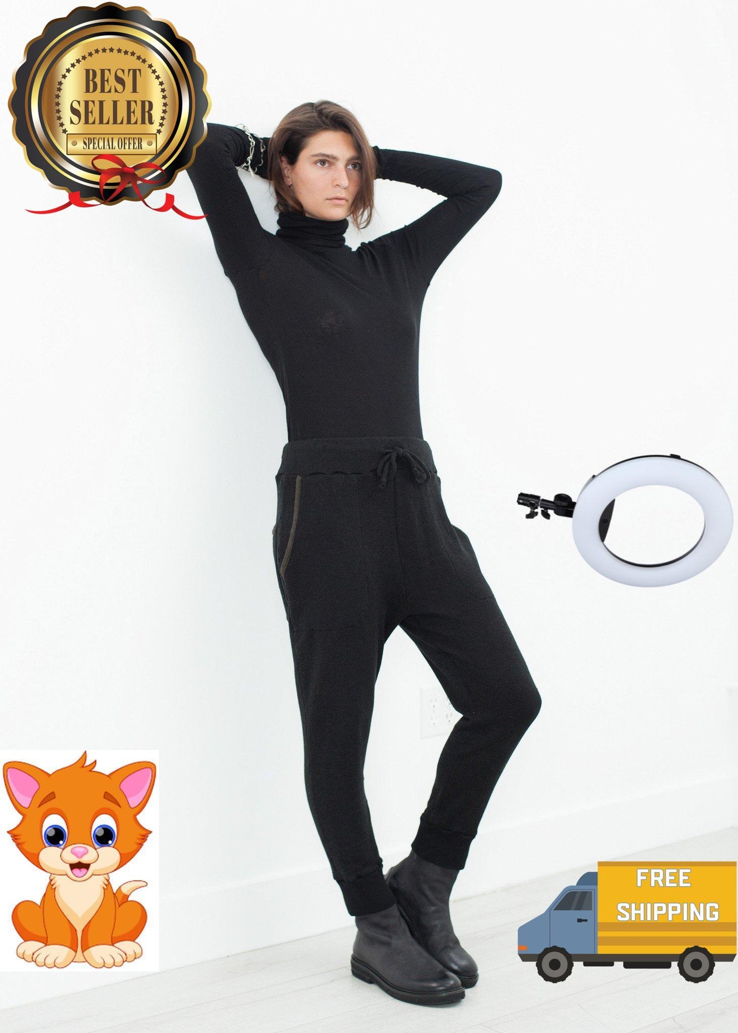 Highsoft Cropped Sweat in Black
