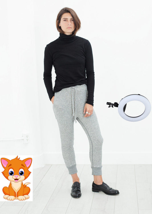 Highsoft Cropped Sweat in Heather Grey