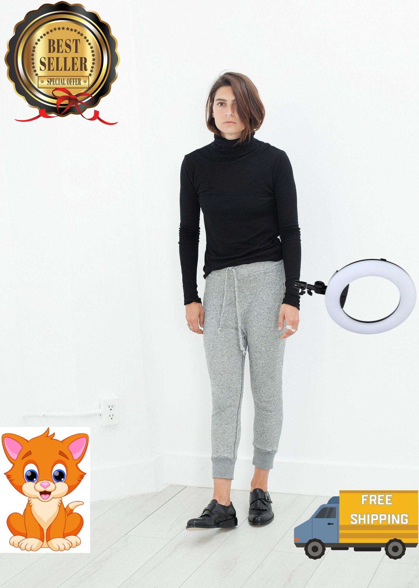 Highsoft Cropped Sweat in Heather Grey
