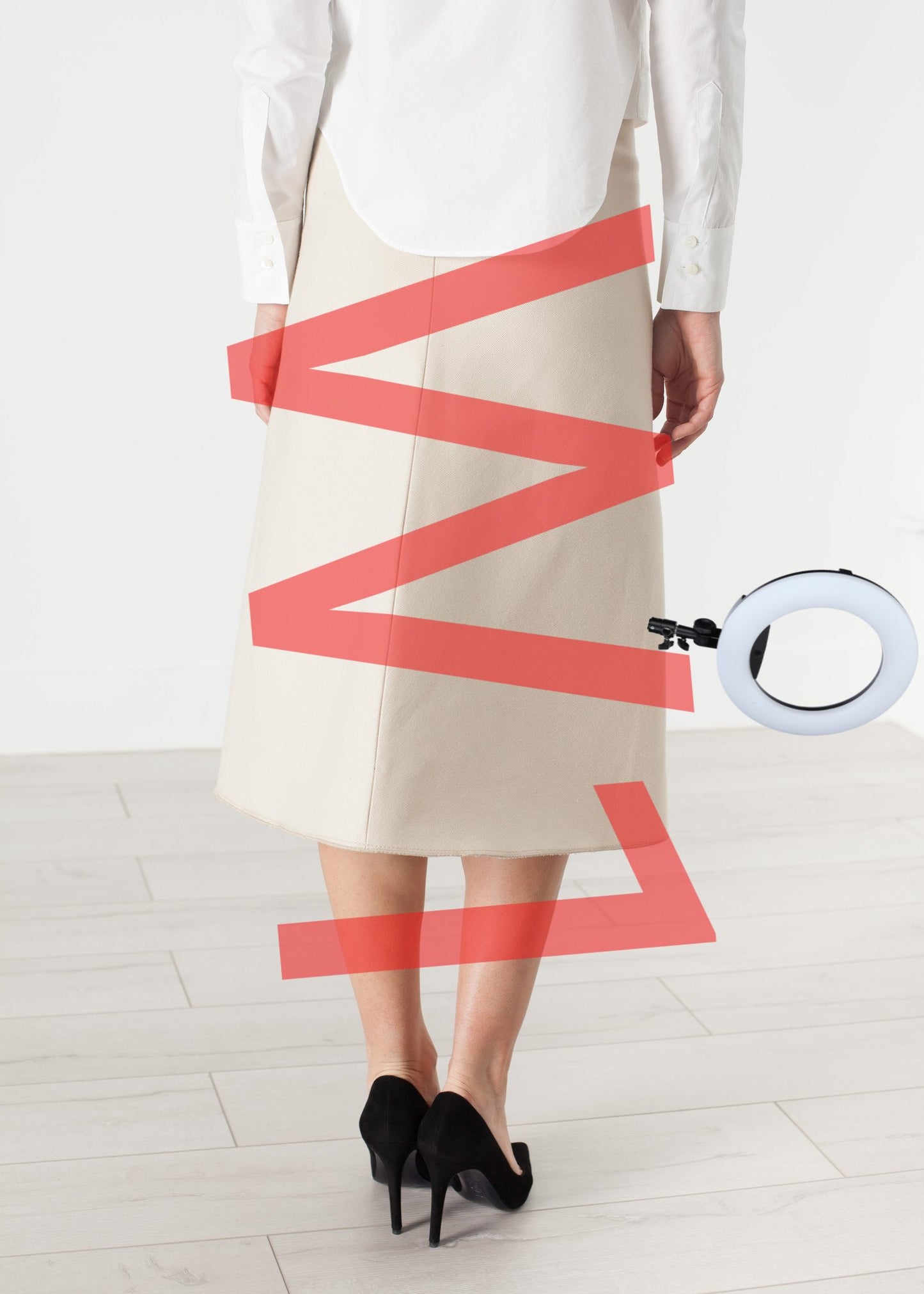 Tulle Pleat Skirt in Cream