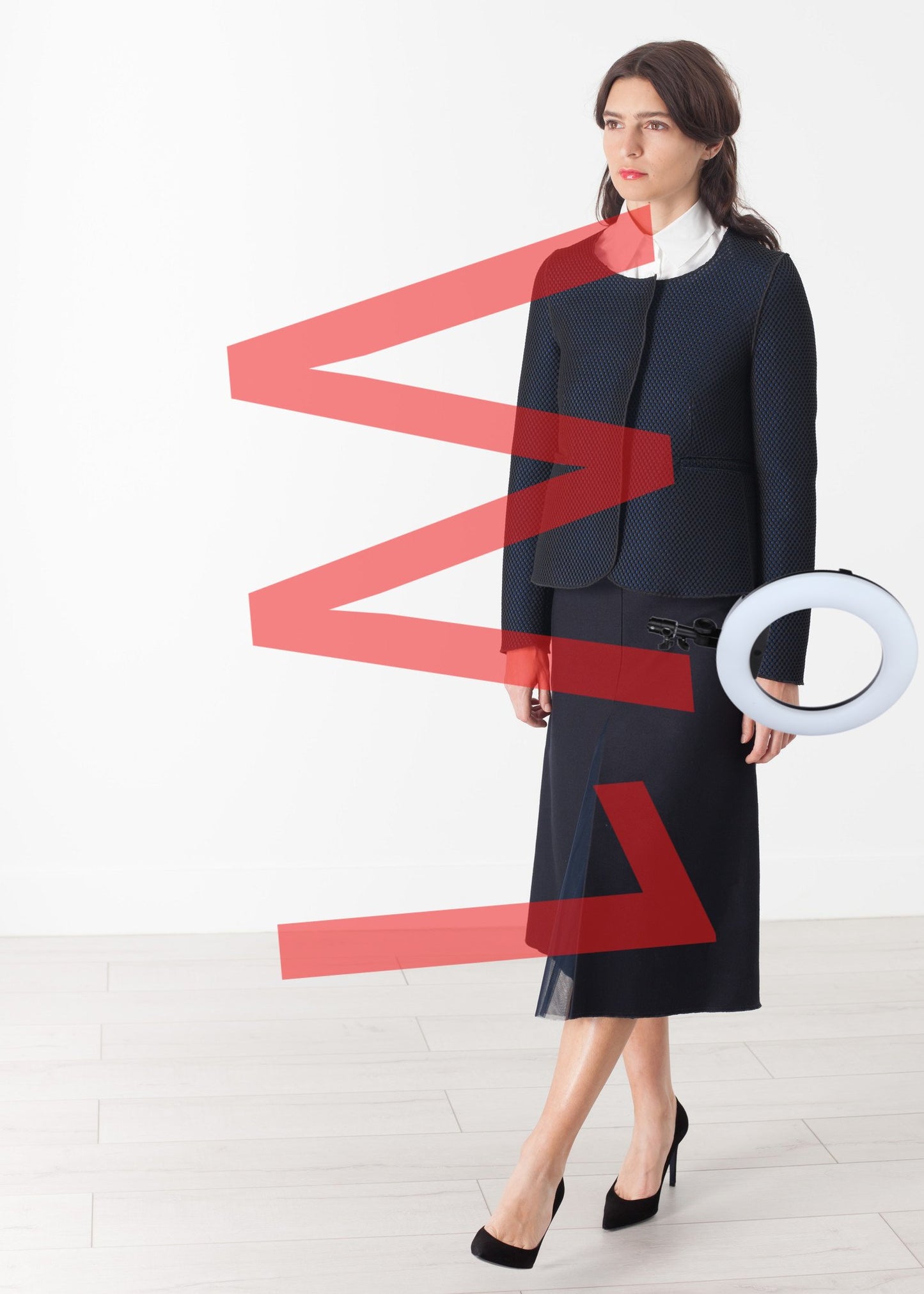 Weave Jacket in Black/Blue