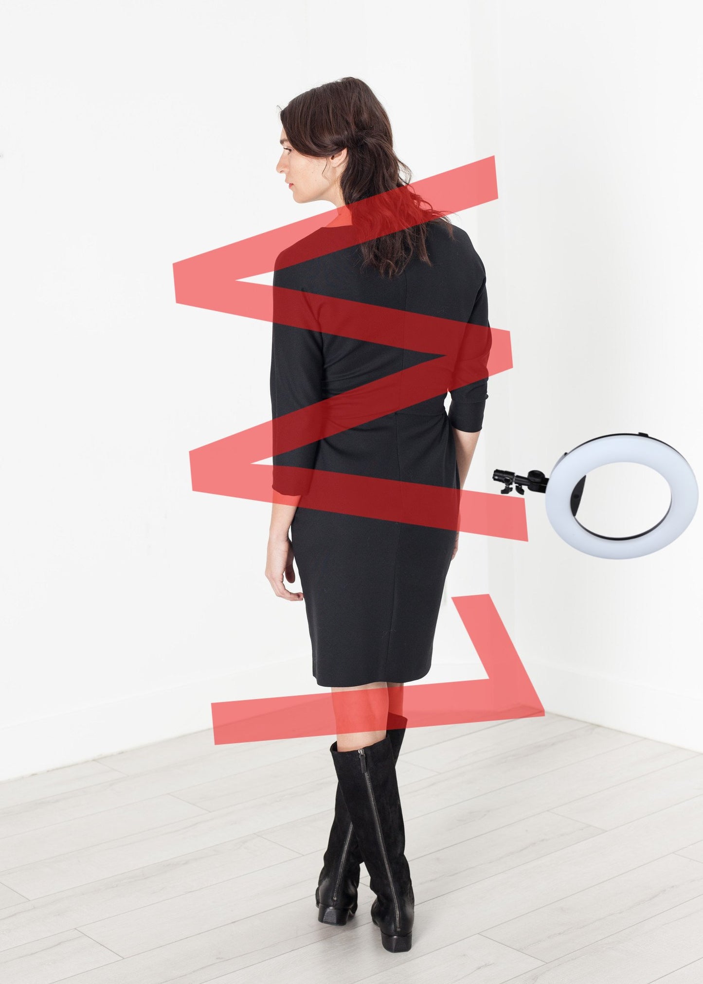 Tie Waist Dress in Black