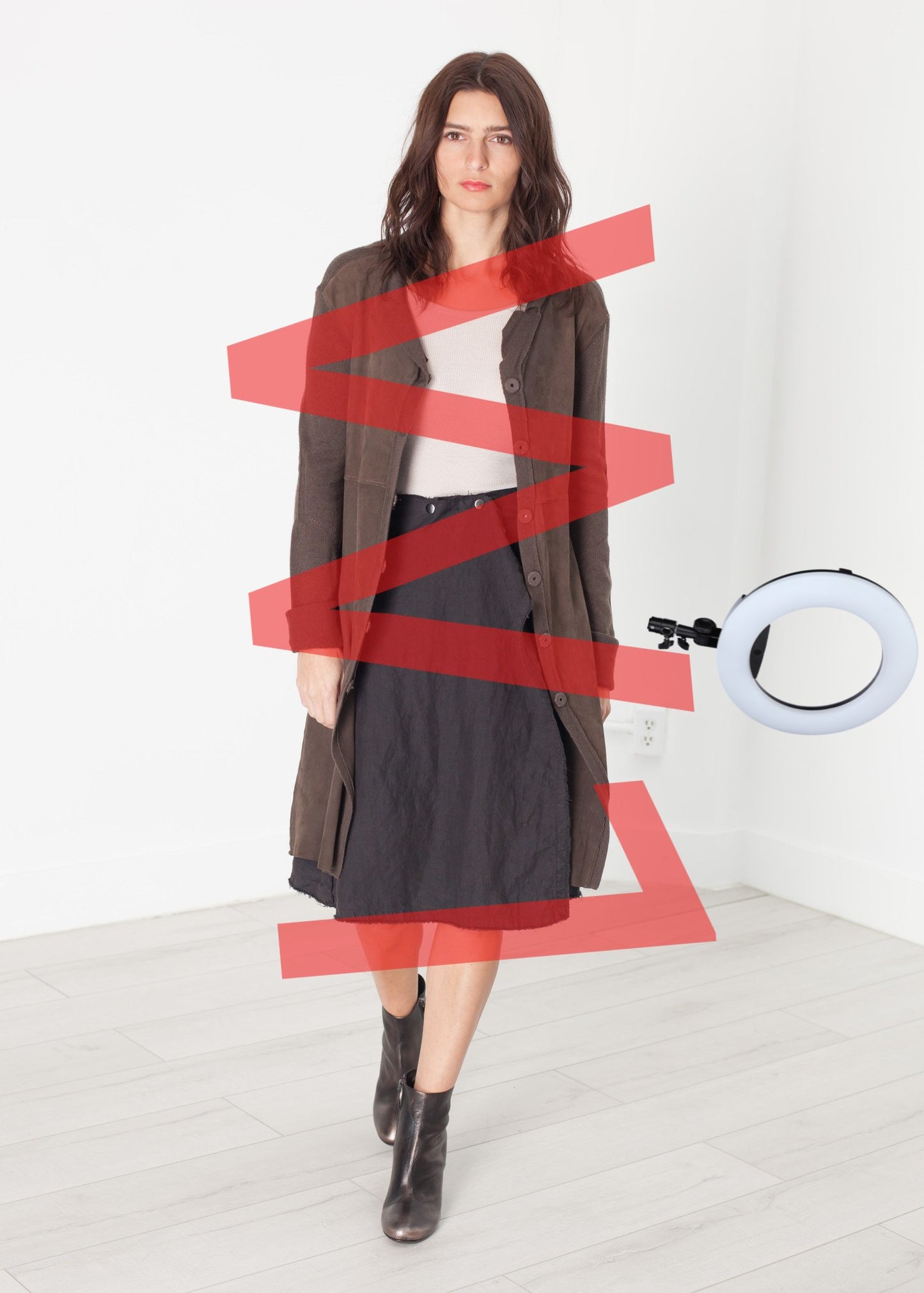 Wrap Snap Skirt in Black