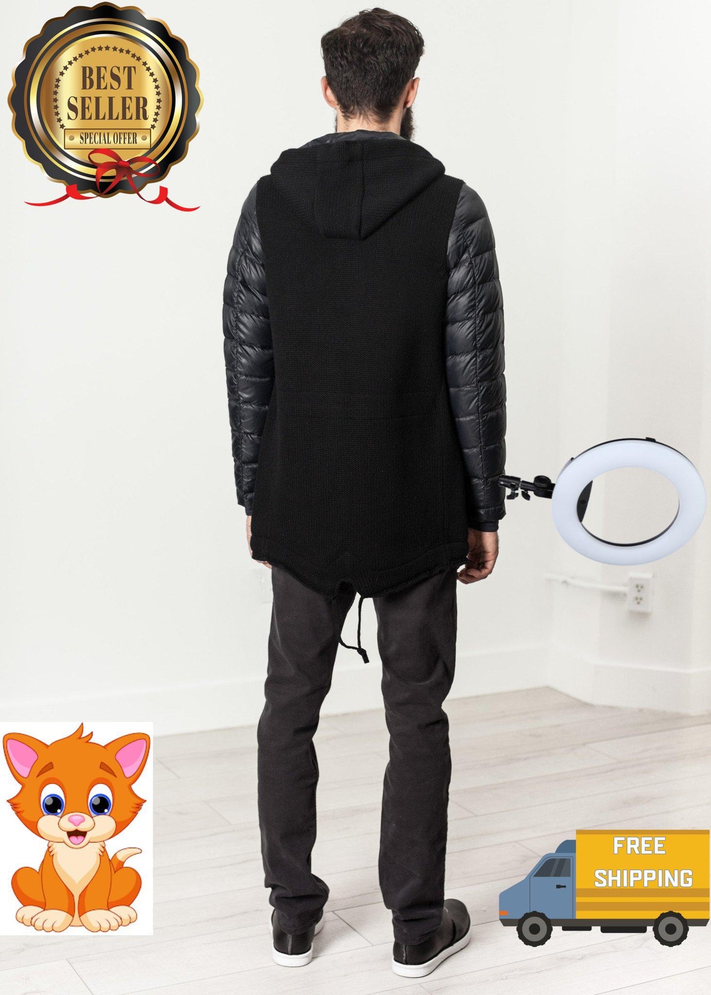 Hooded Parka in Black