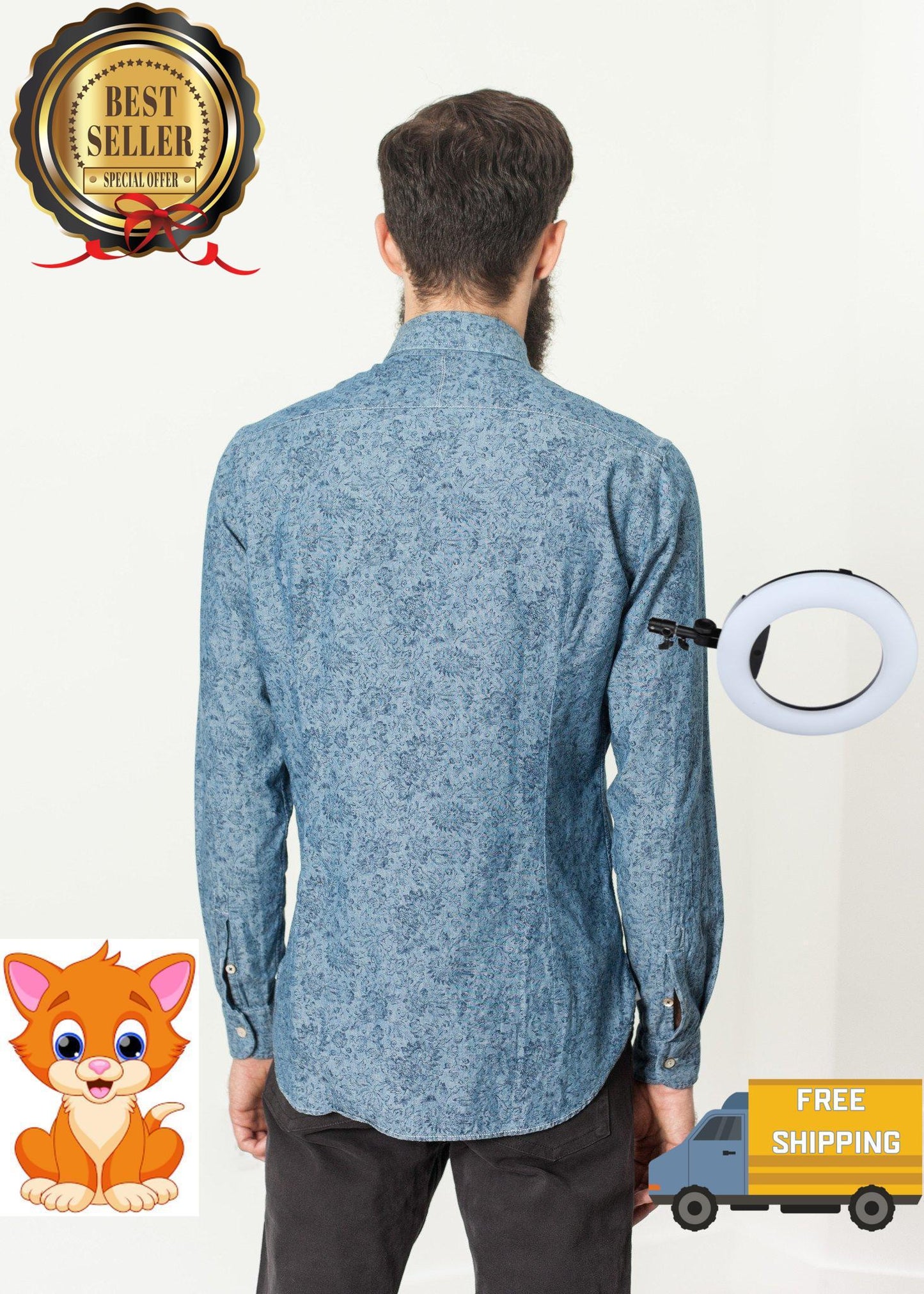 Floral Button-Up in Blue