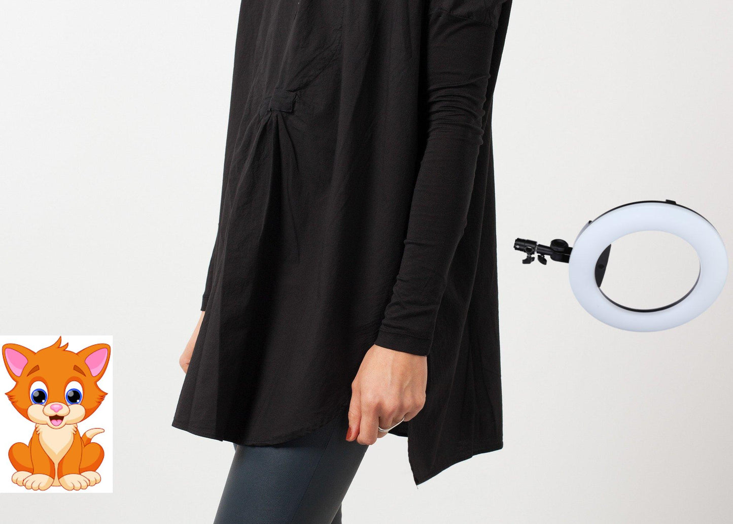 Oversized Bibbed Blouse