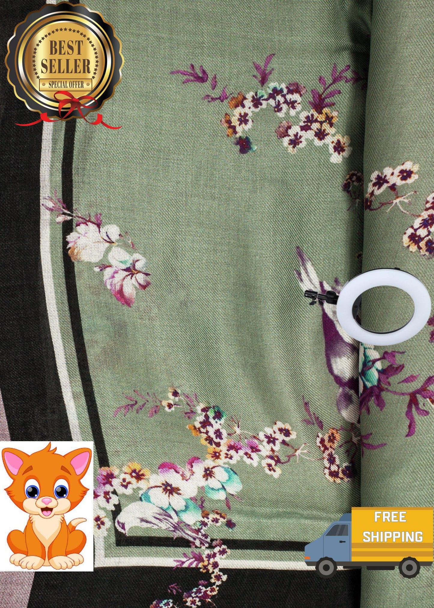 Floral Cashmere Scarf