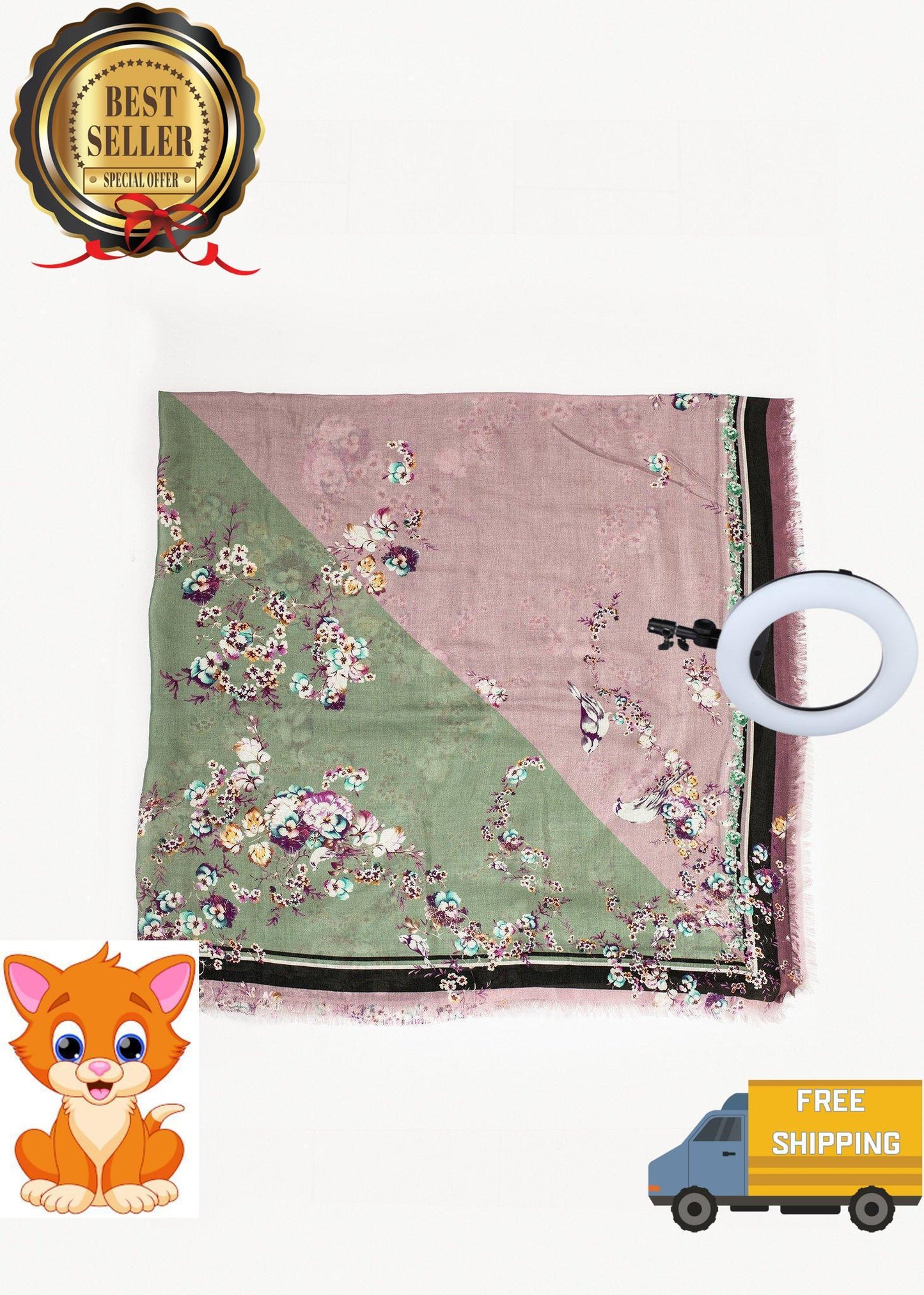 Floral Cashmere Scarf
