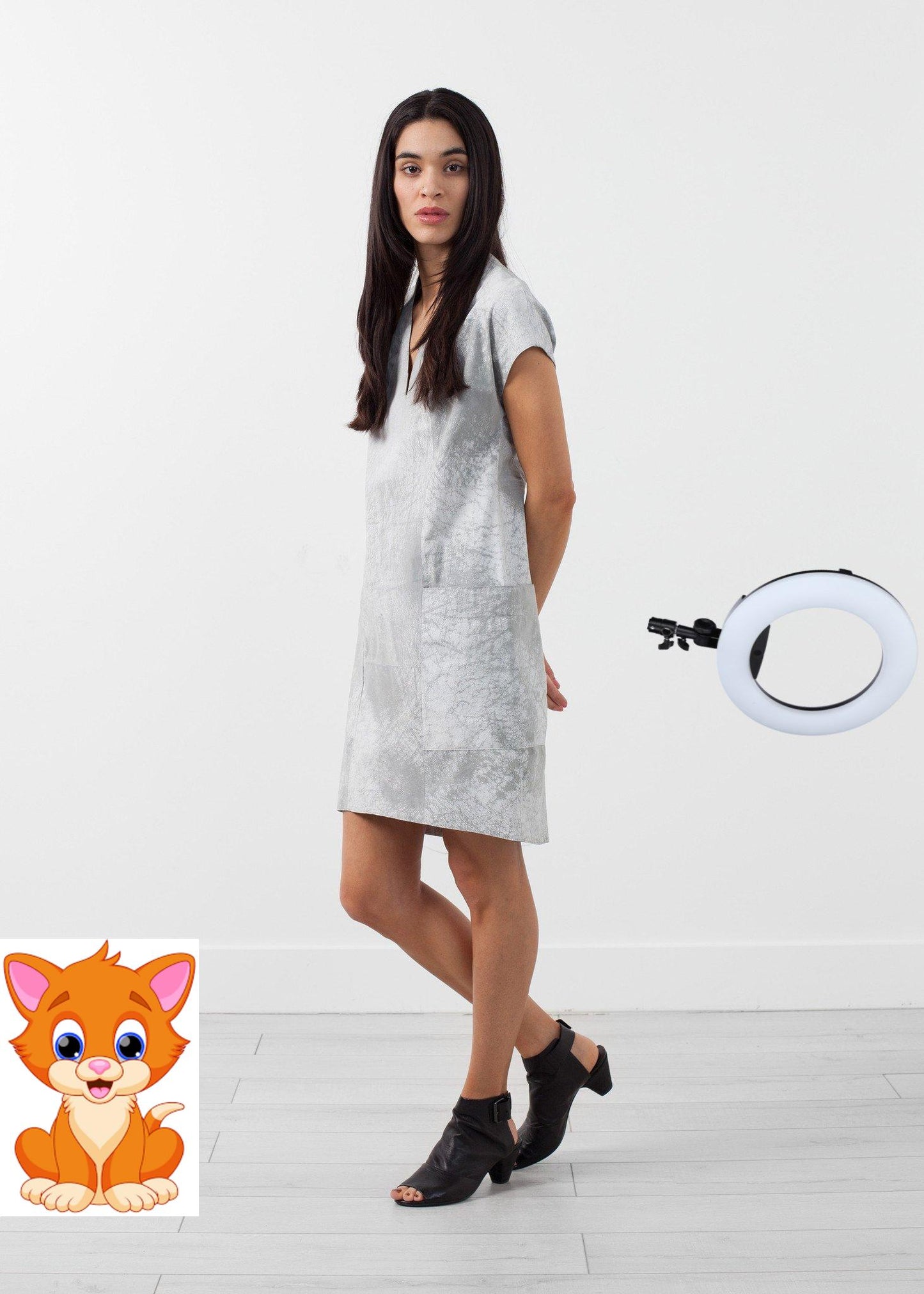 Polygon Leather Dress