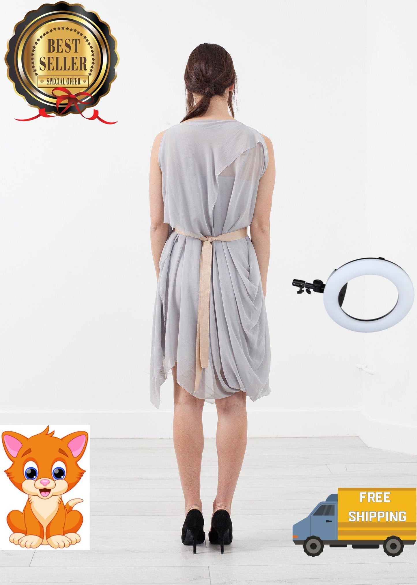 Chiffon Draped Dress
