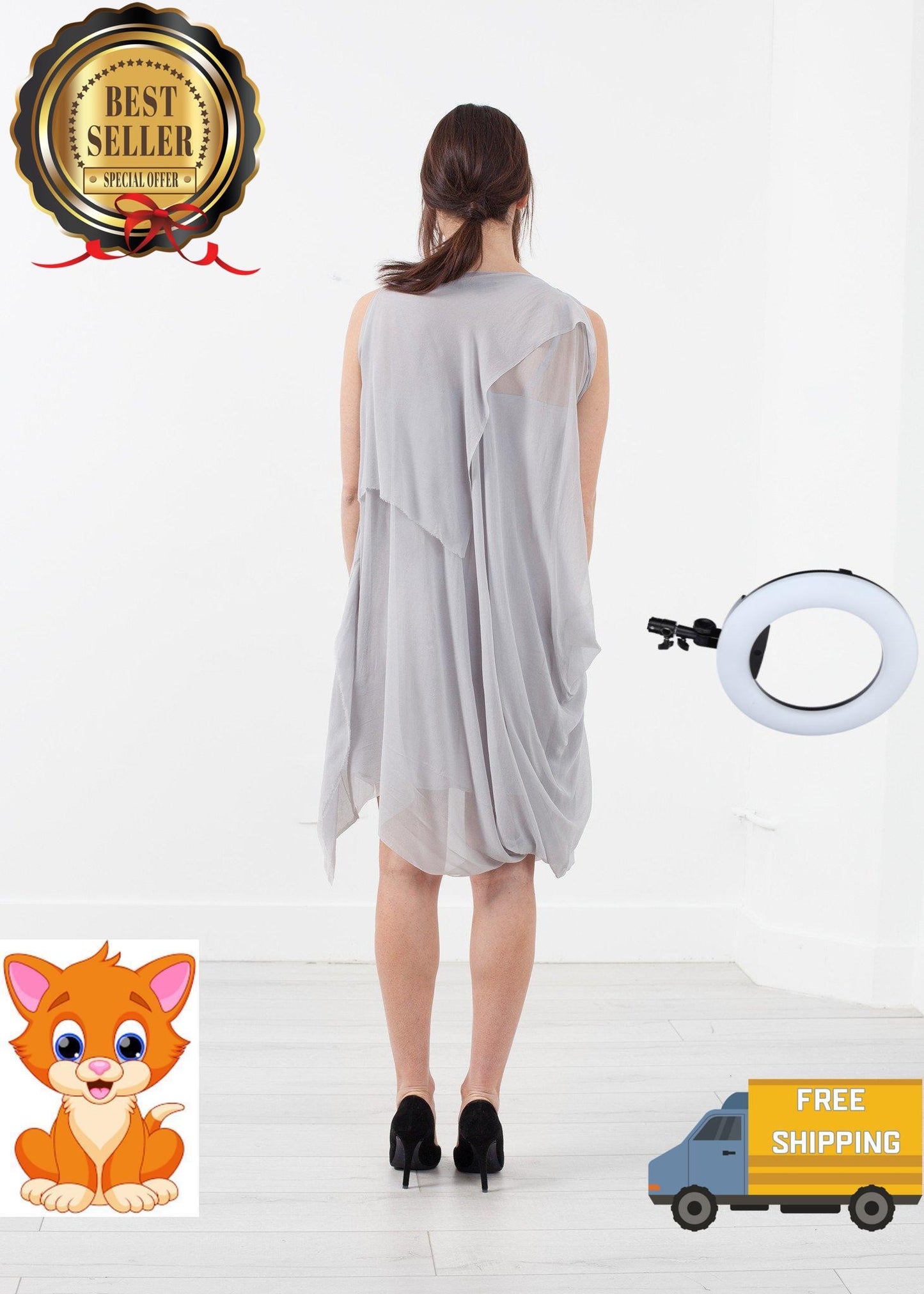 Chiffon Draped Dress