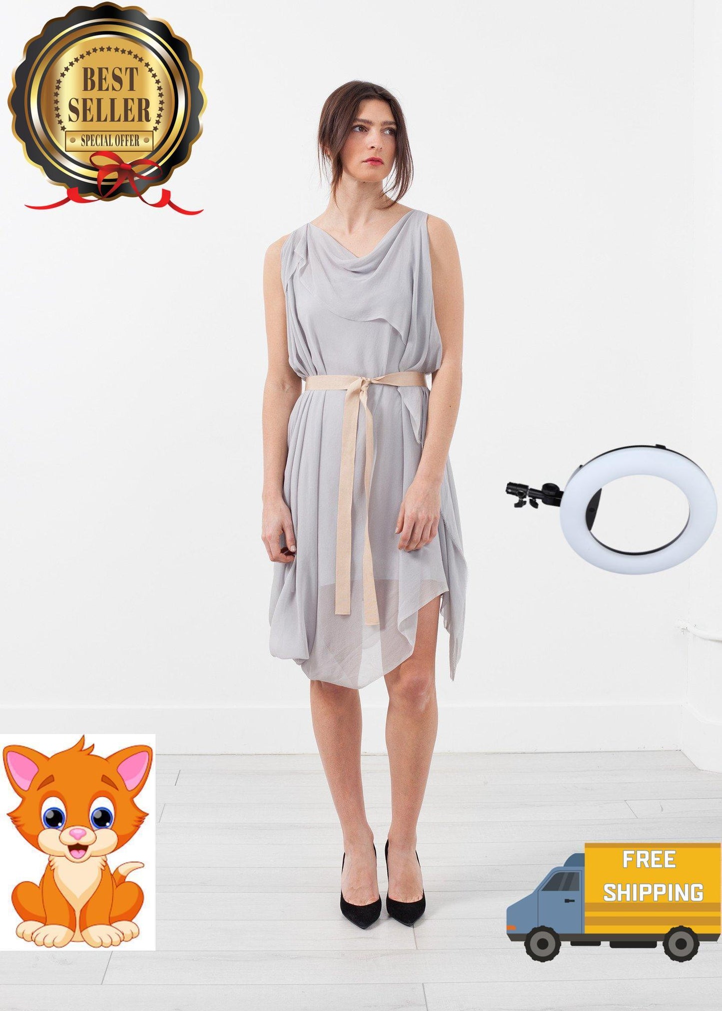 Chiffon Draped Dress