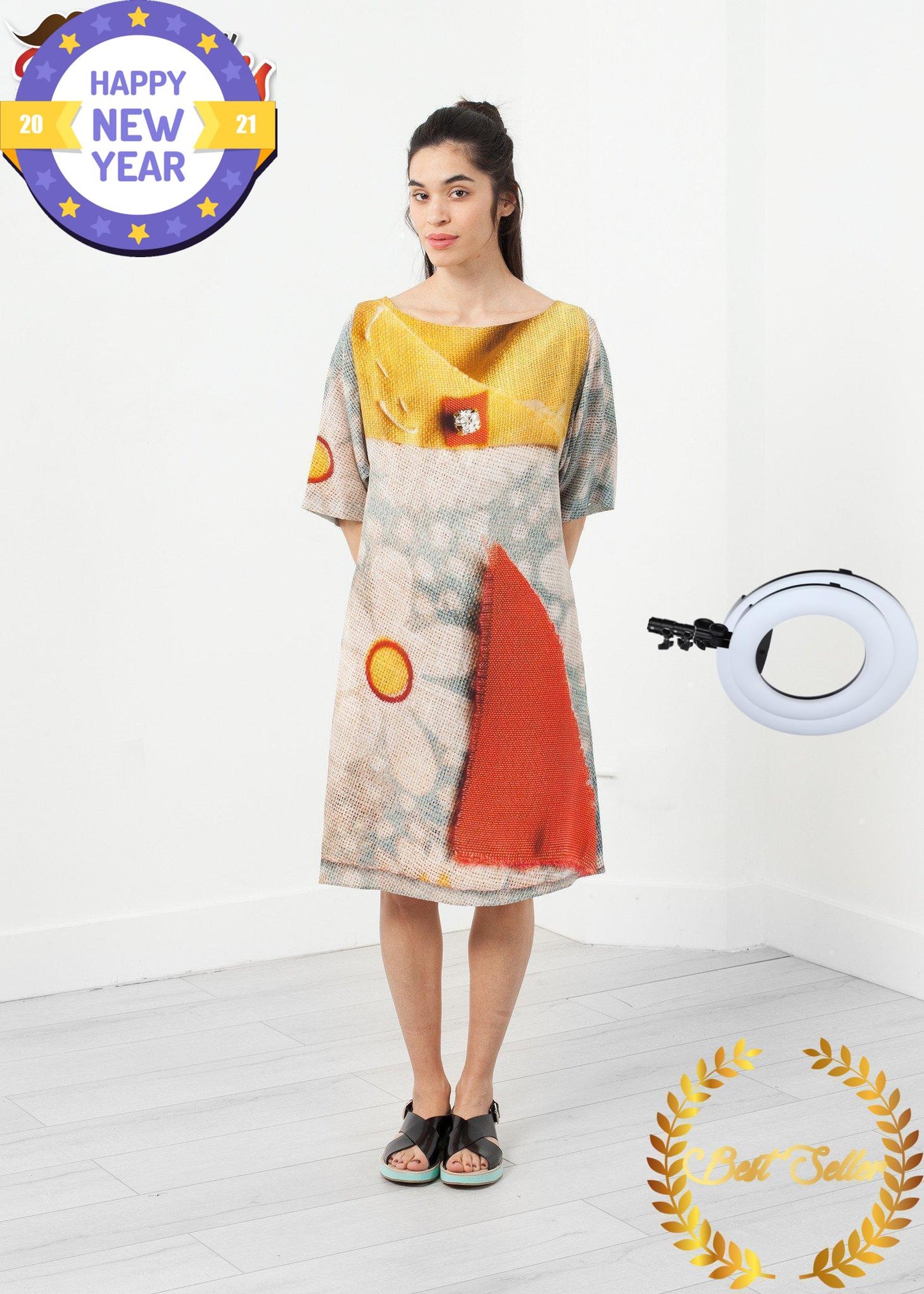 3/4 Sleeve Kimono Dress