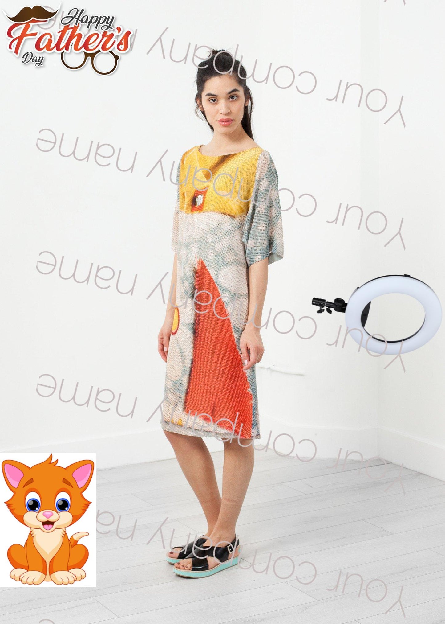 3/4 Sleeve Kimono Dress
