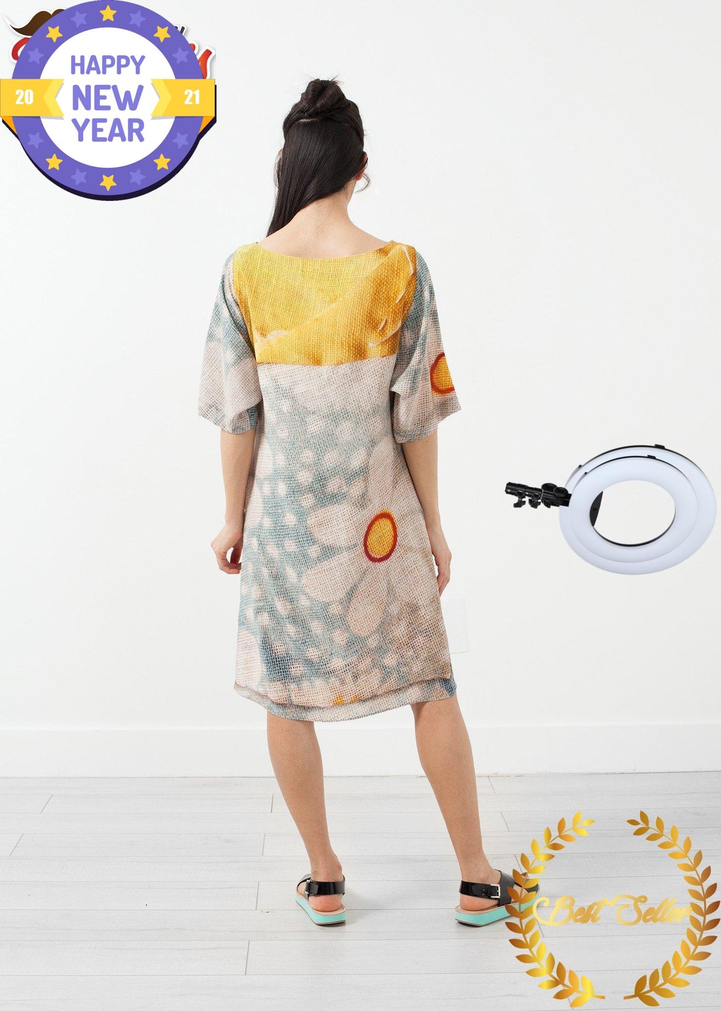 3/4 Sleeve Kimono Dress