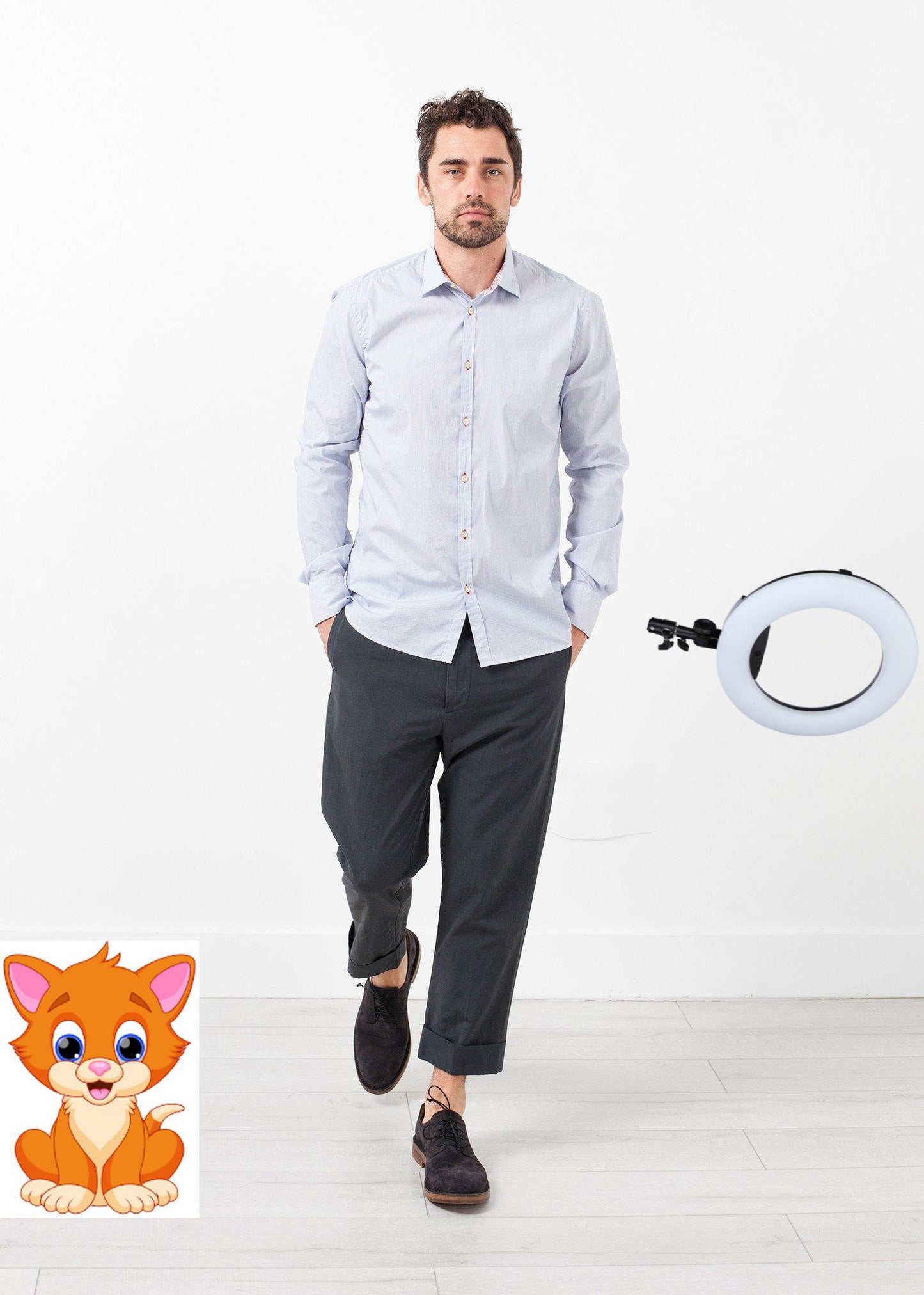 Flat Front Cuffed Trouser