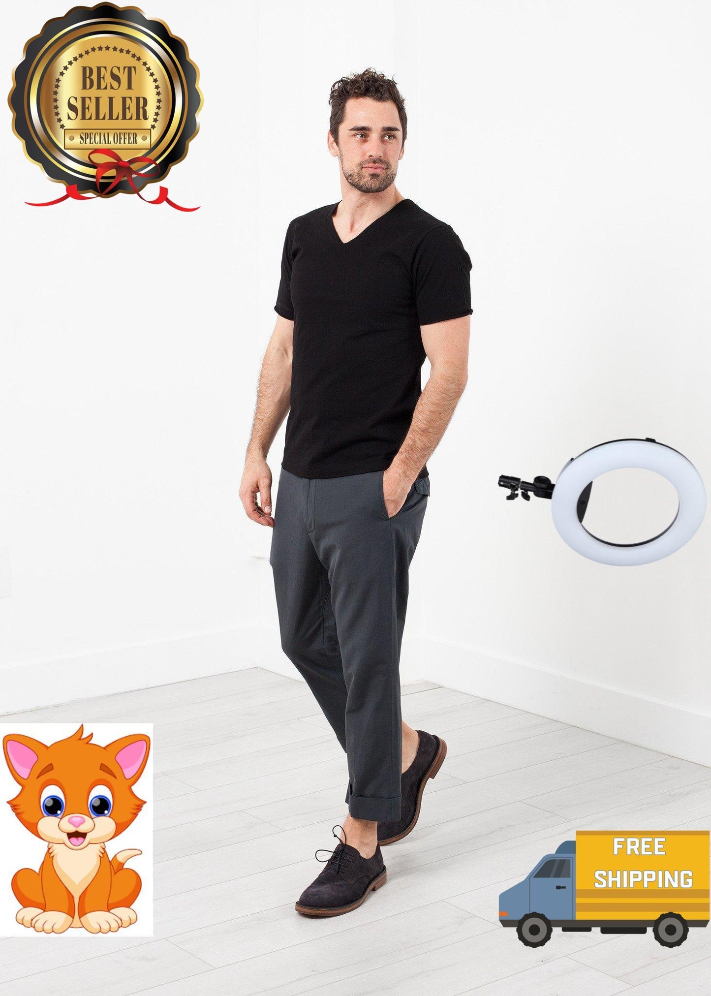 Flat Front Cuffed Trouser