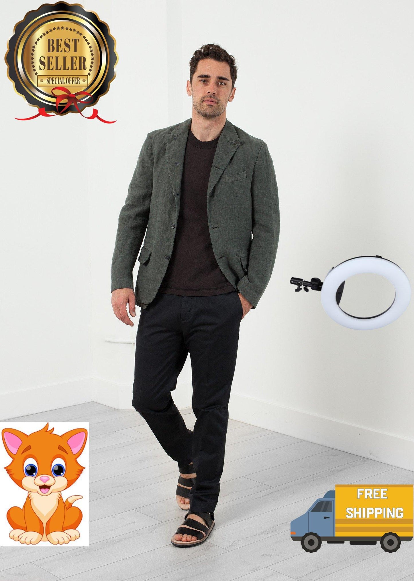 Five Button Cotton Blazer