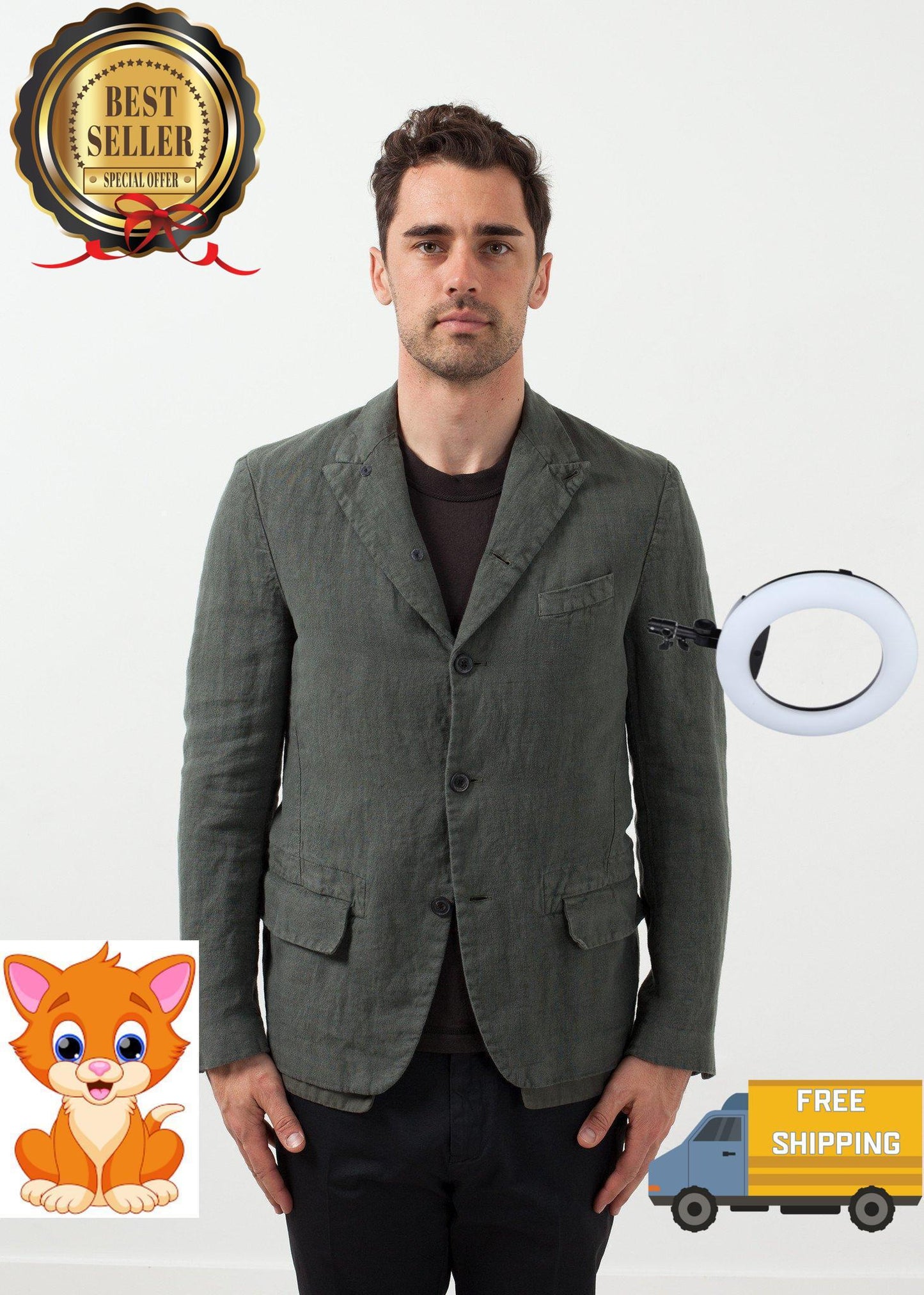 Five Button Cotton Blazer