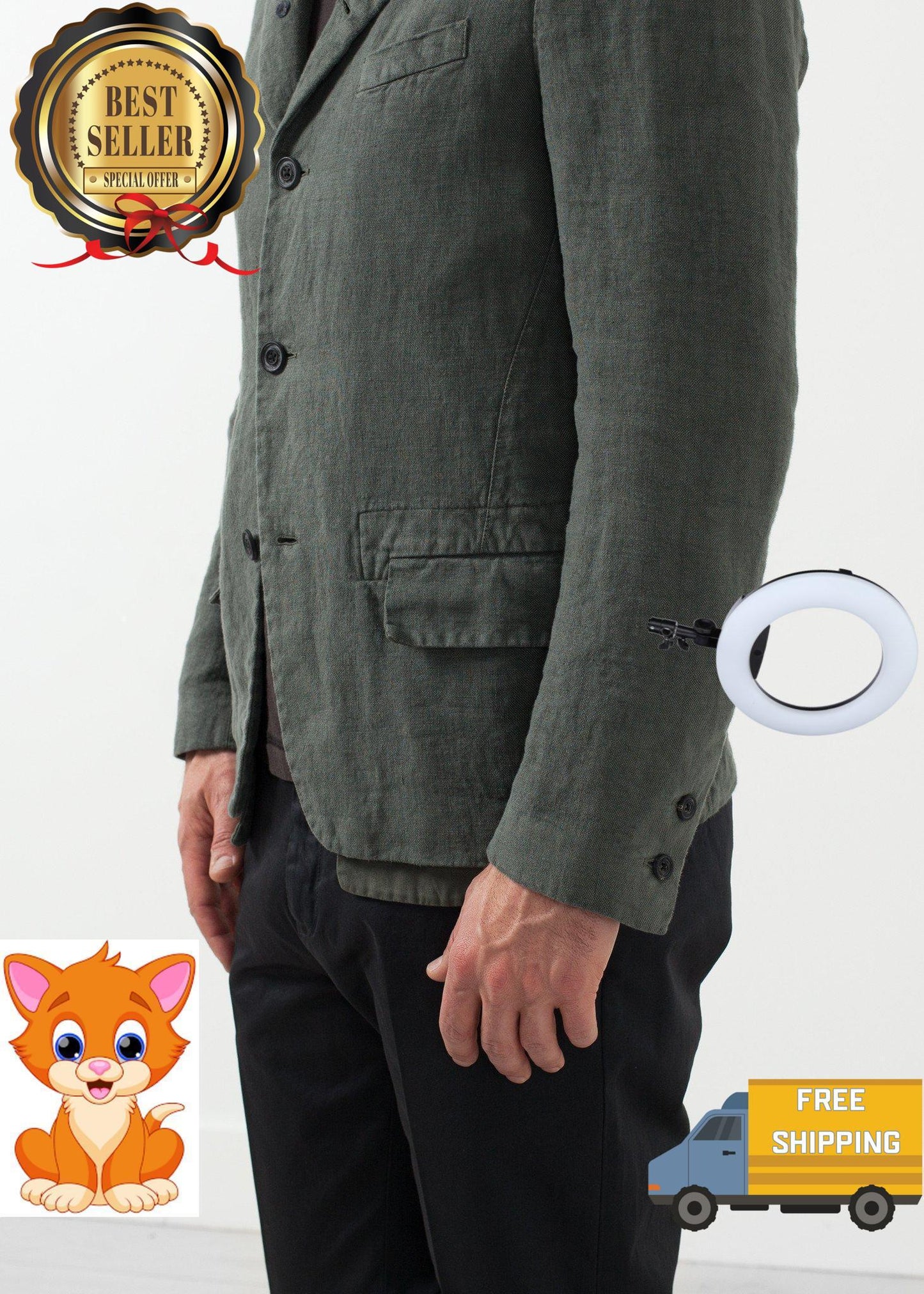 Five Button Cotton Blazer