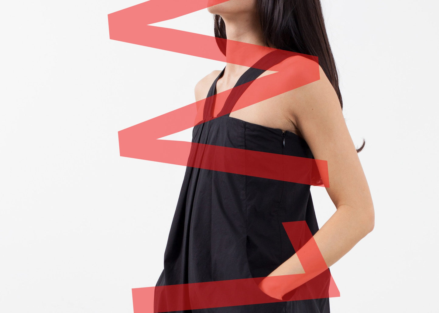 V-Strap Pocket Dress