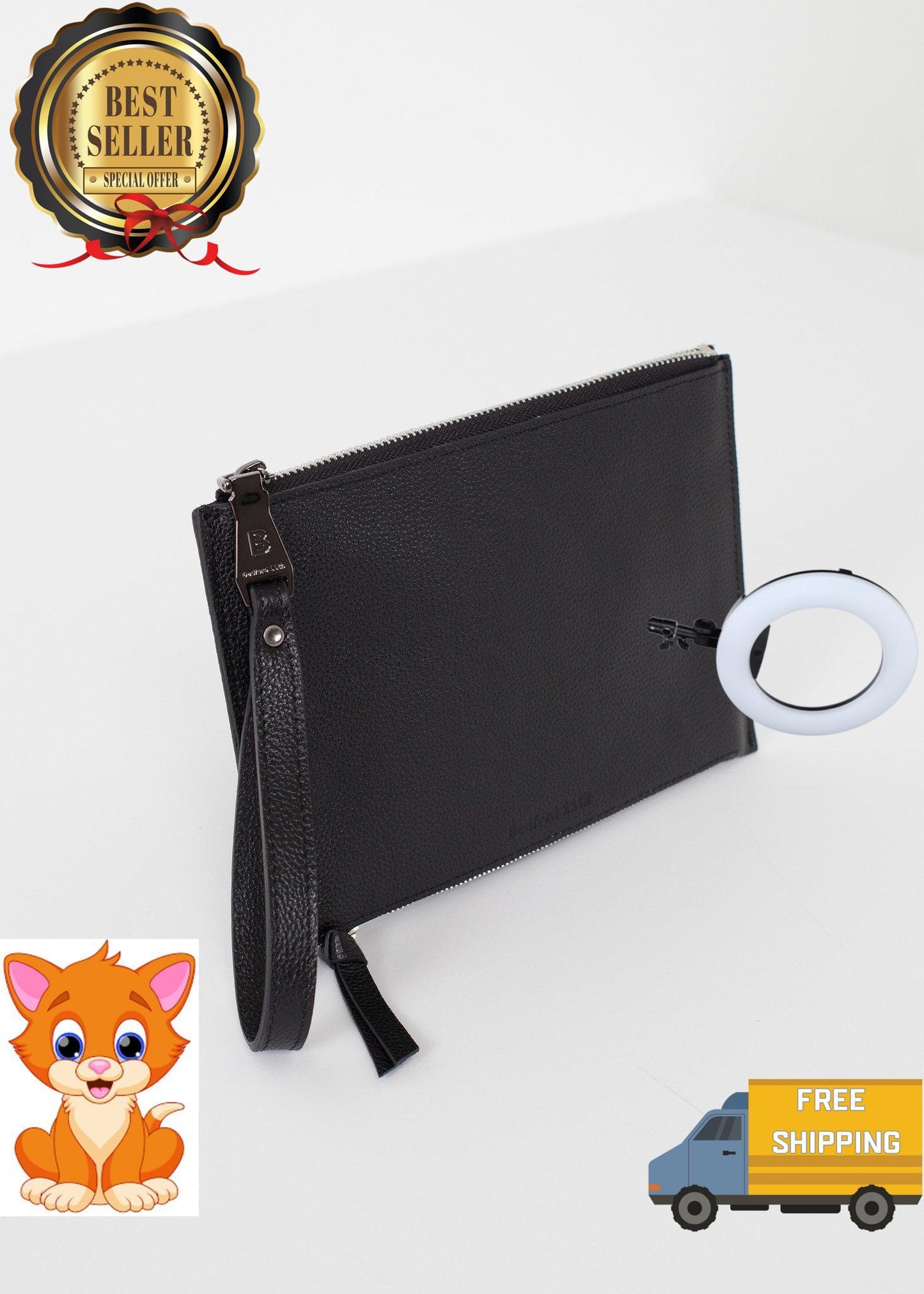 Double Zip Clutch