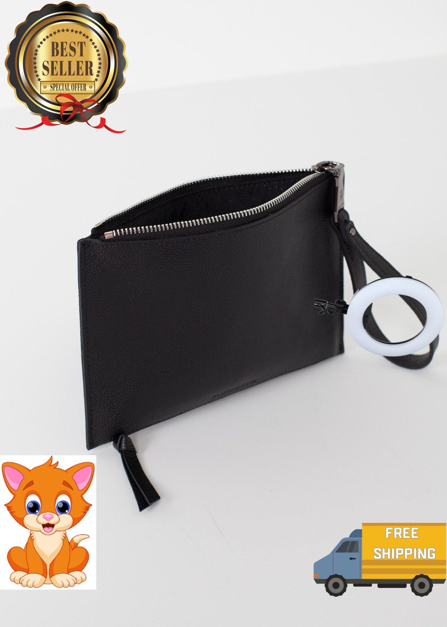 Double Zip Clutch