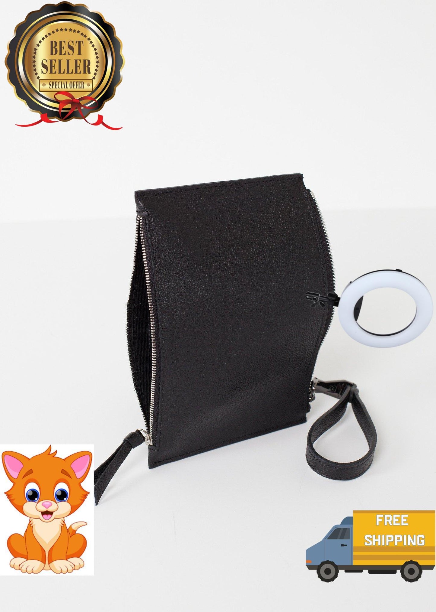Double Zip Clutch