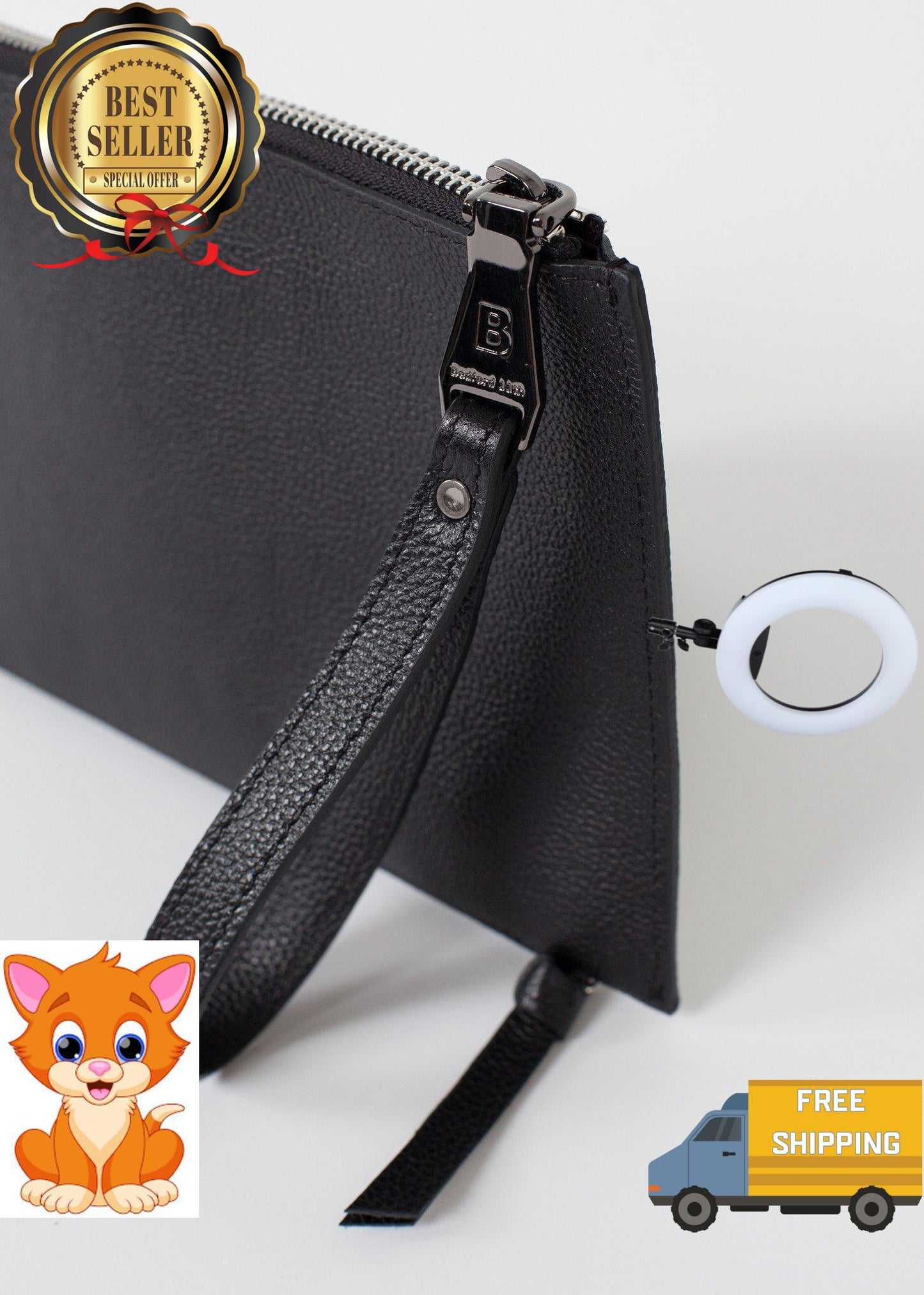Double Zip Clutch