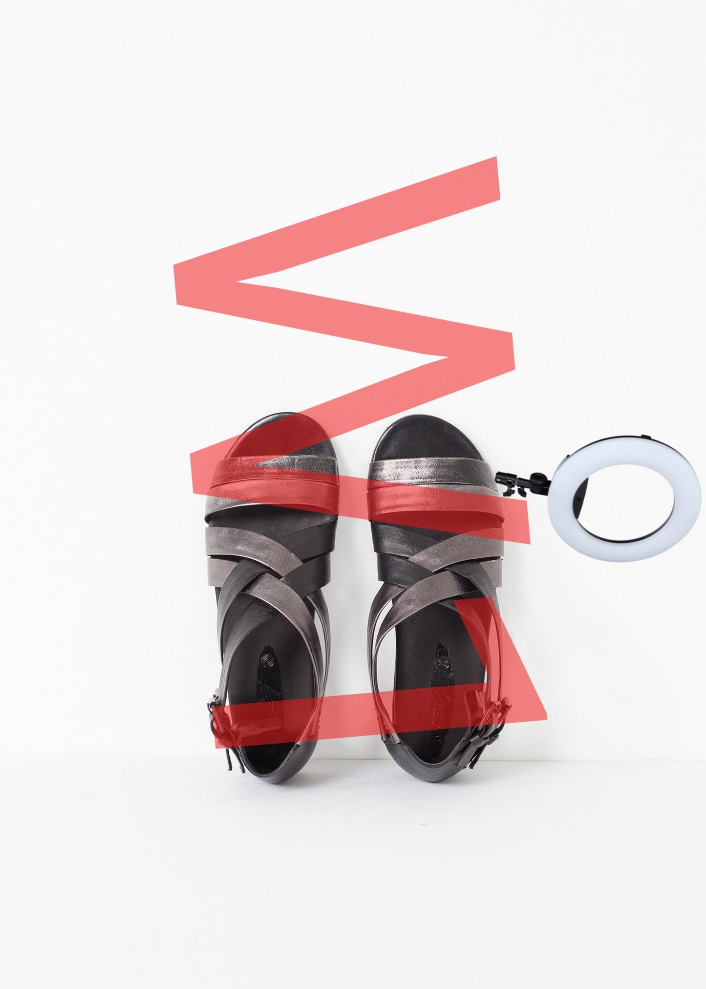 Wrap Sandal in Black/Steel