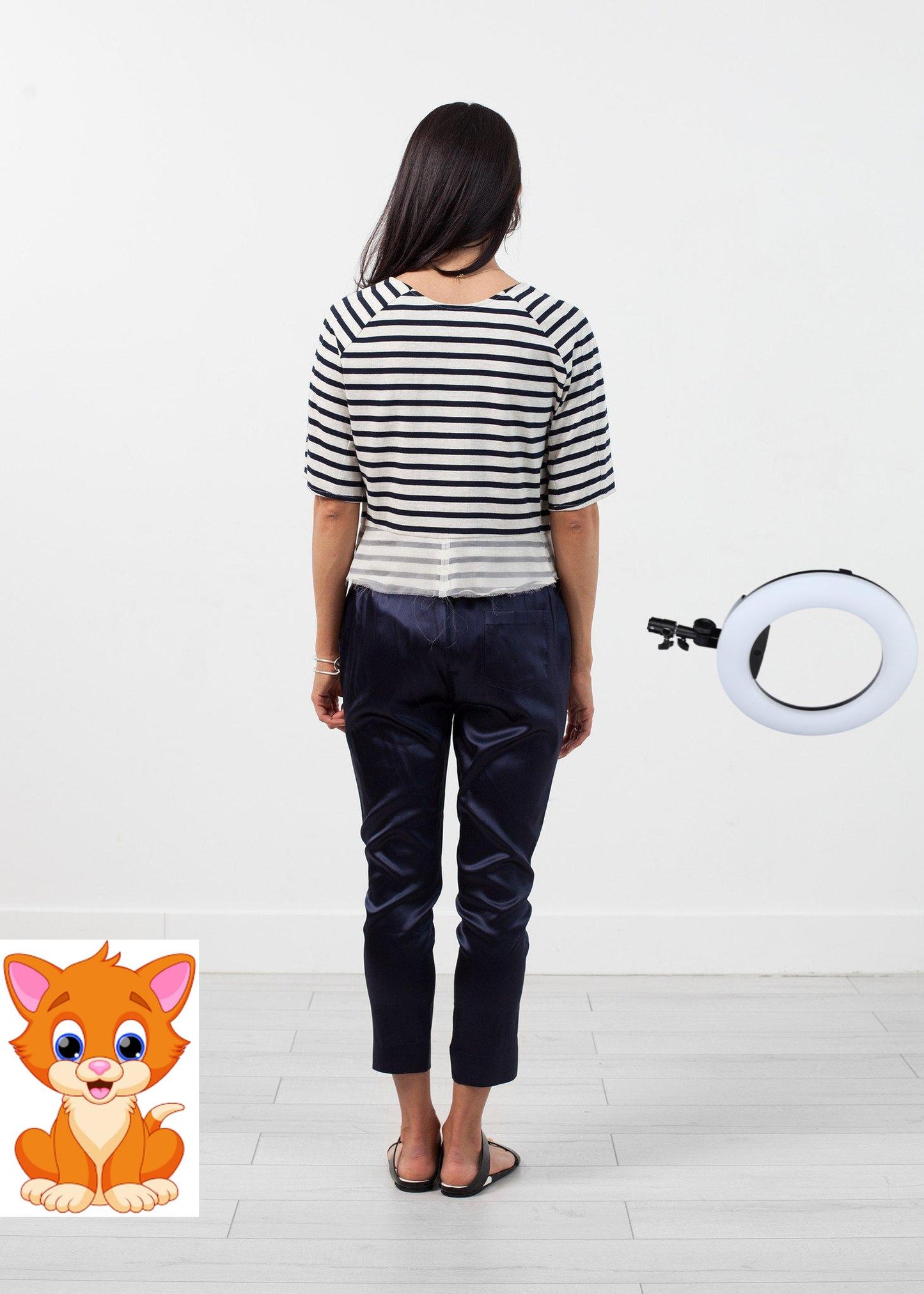 Sleeve Top in Navy Stripe